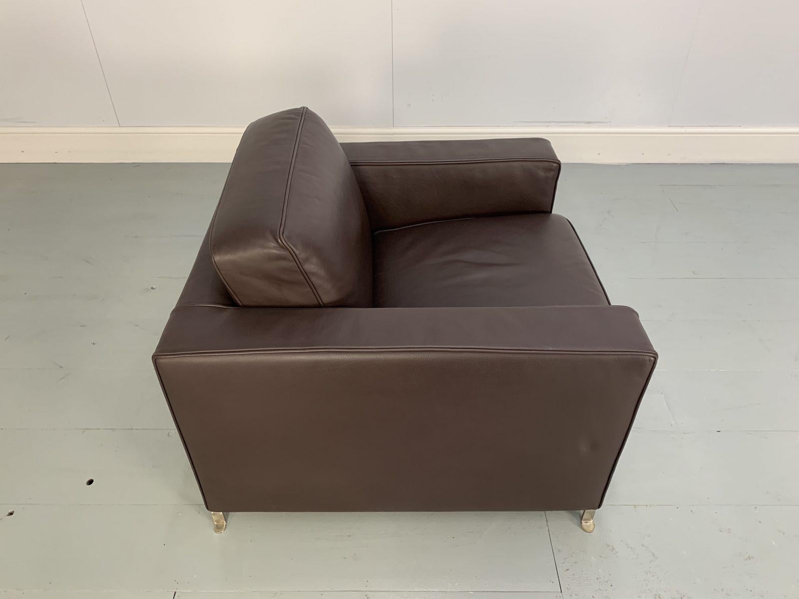 Flexform “Bob” Movement Armchair in Dark Brown Leather For Sale 4