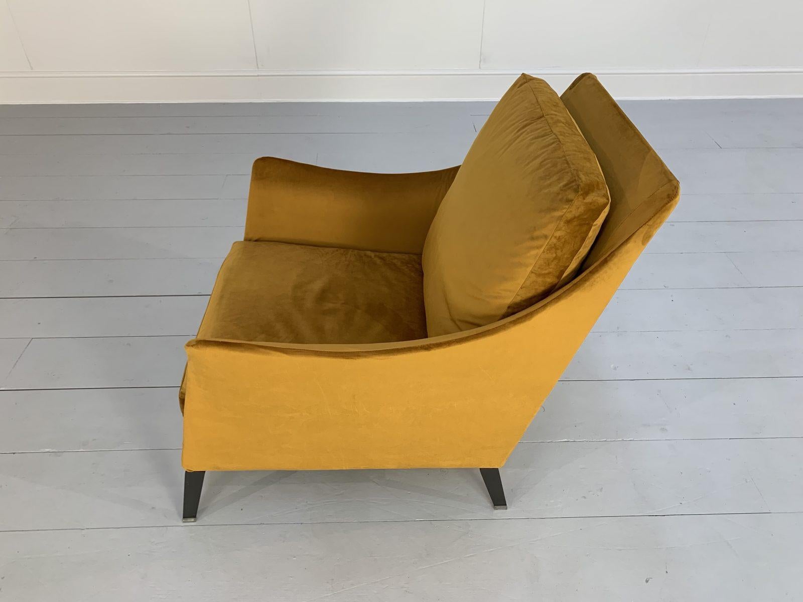 Flexform “Boss” Armchair in Saffron Gold Velvet 6