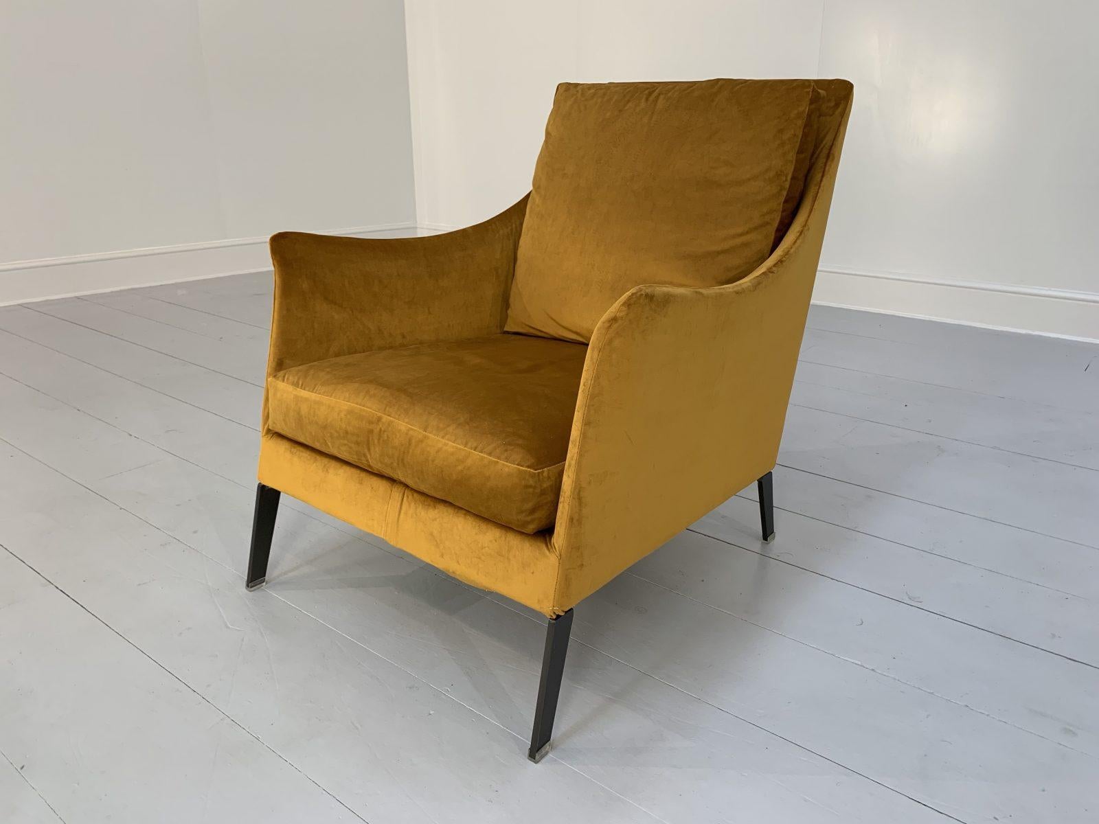 Flexform “Boss” Armchair in Saffron Gold Velvet 2