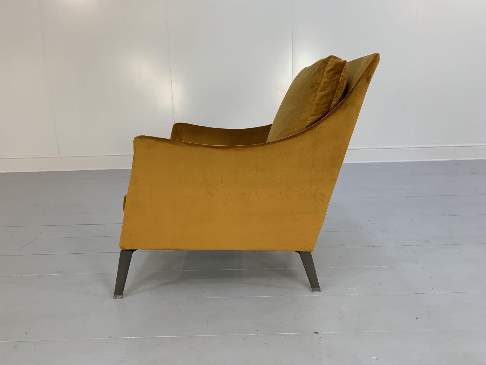 Flexform “Boss” Armchair in Saffron Gold Velvet 1