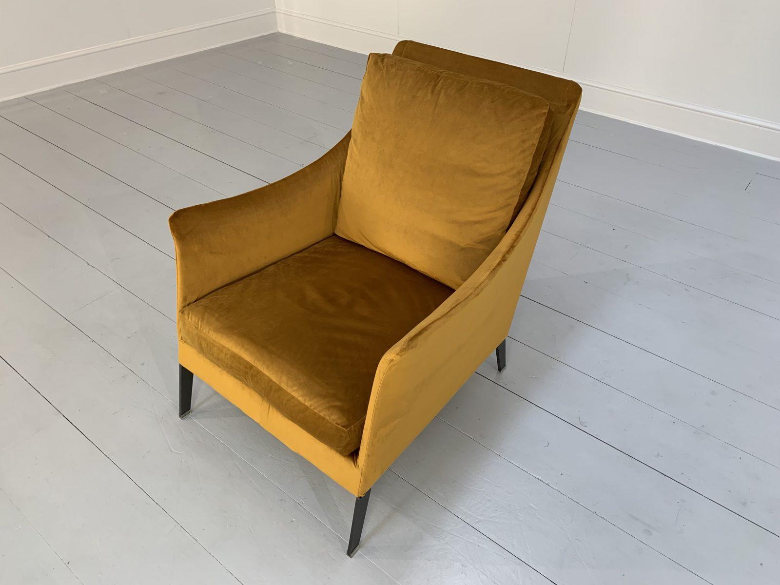 Flexform “Boss” Armchair in Saffron Gold Velvet 3