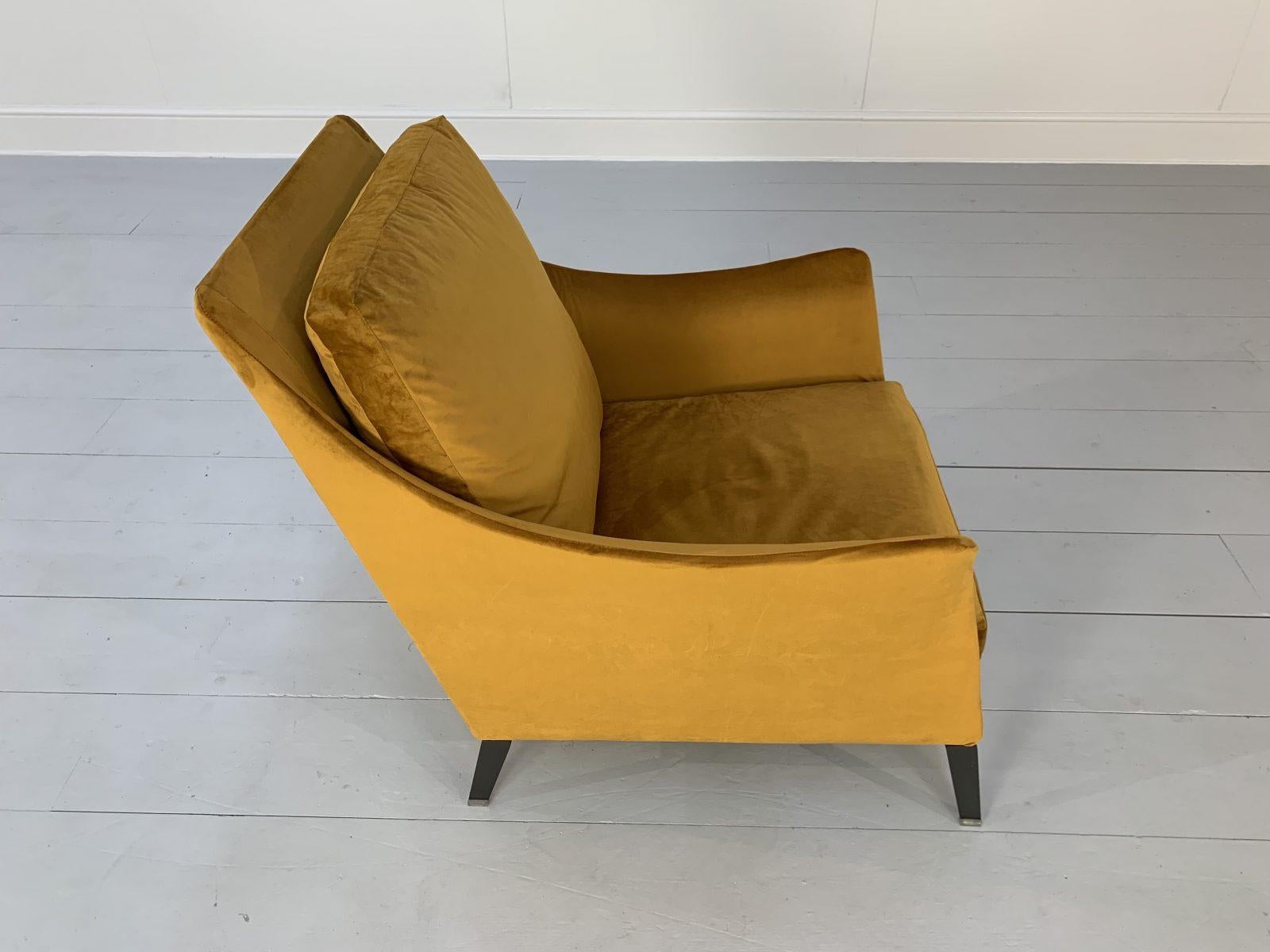 Flexform “Boss” Armchair in Saffron Gold Velvet 5