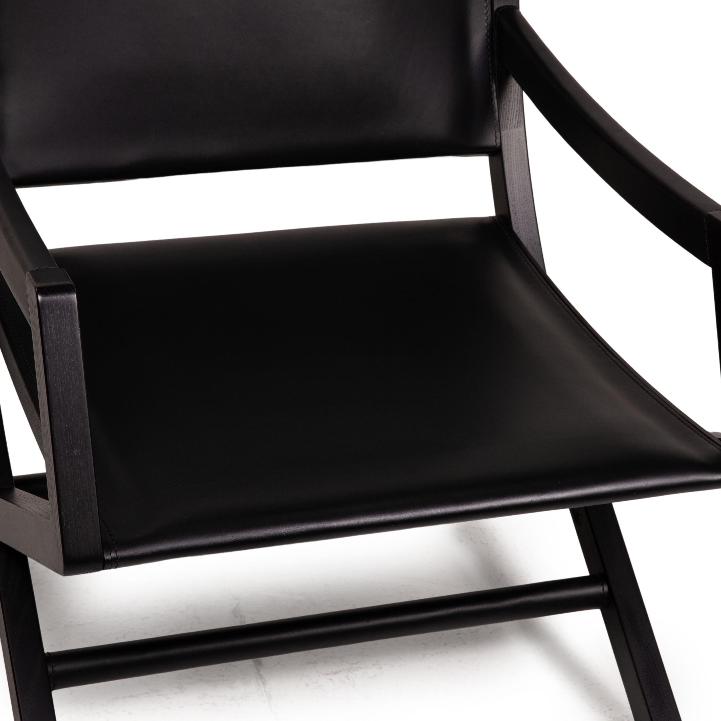 Moderne Fauteuil Flexform Emily en cuir noir Holy Design by Centro Studi Chaise