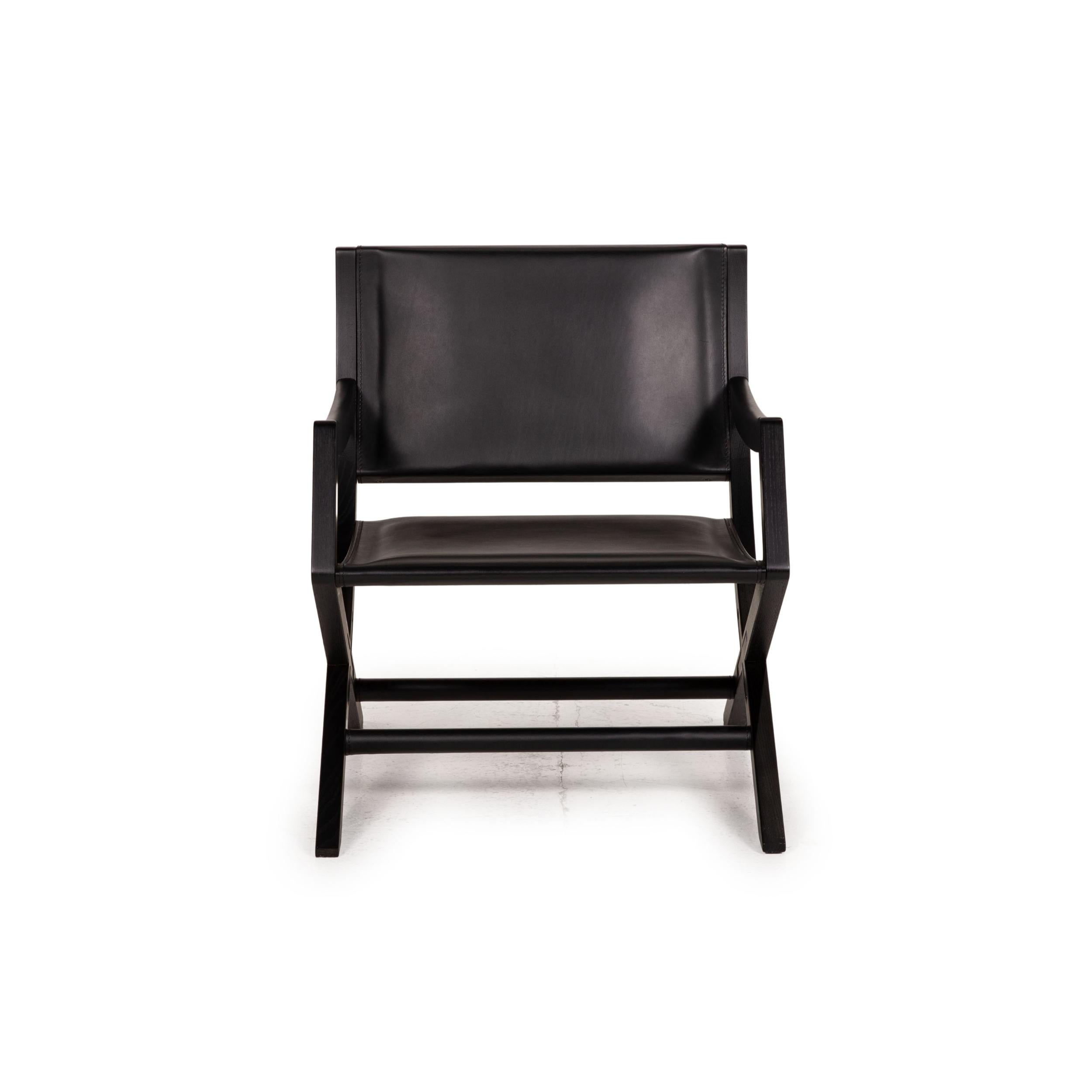 XXIe siècle et contemporain Fauteuil Flexform Emily en cuir noir Holy Design by Centro Studi Chaise
