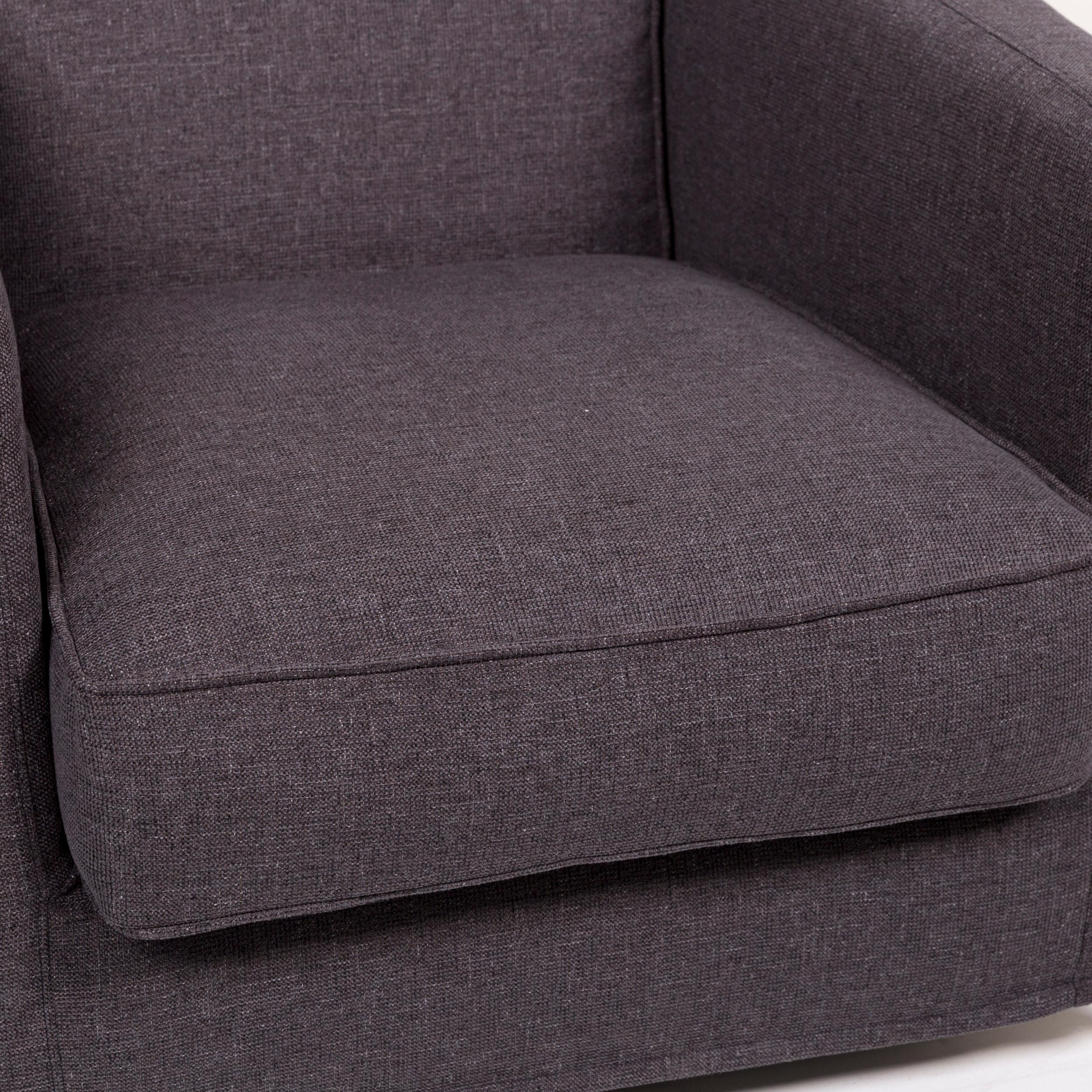 Modern Flexform Fabric Armchair Gray Anthracite For Sale