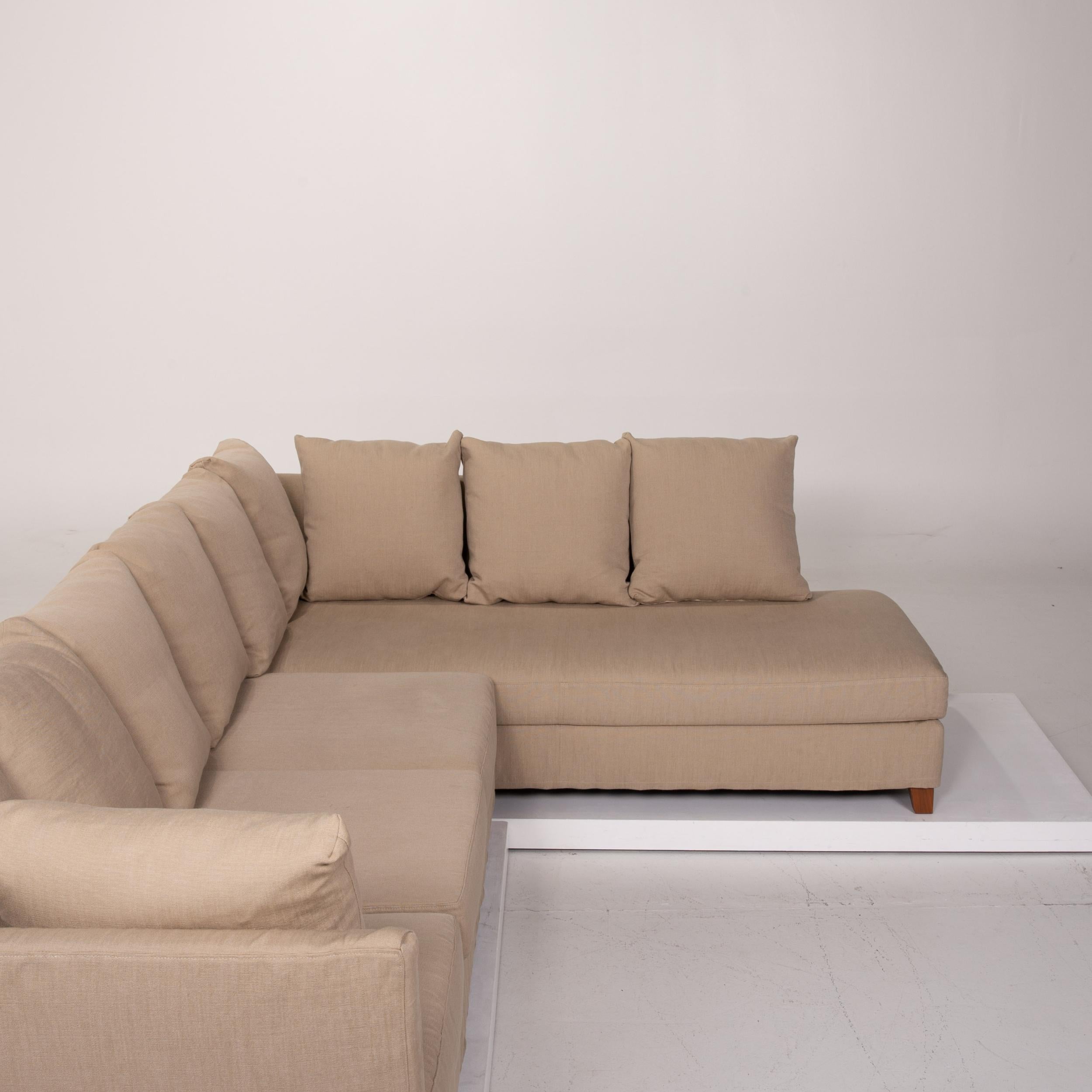 Flexform Fabric Sofa Beige Corner Sofa For Sale 4