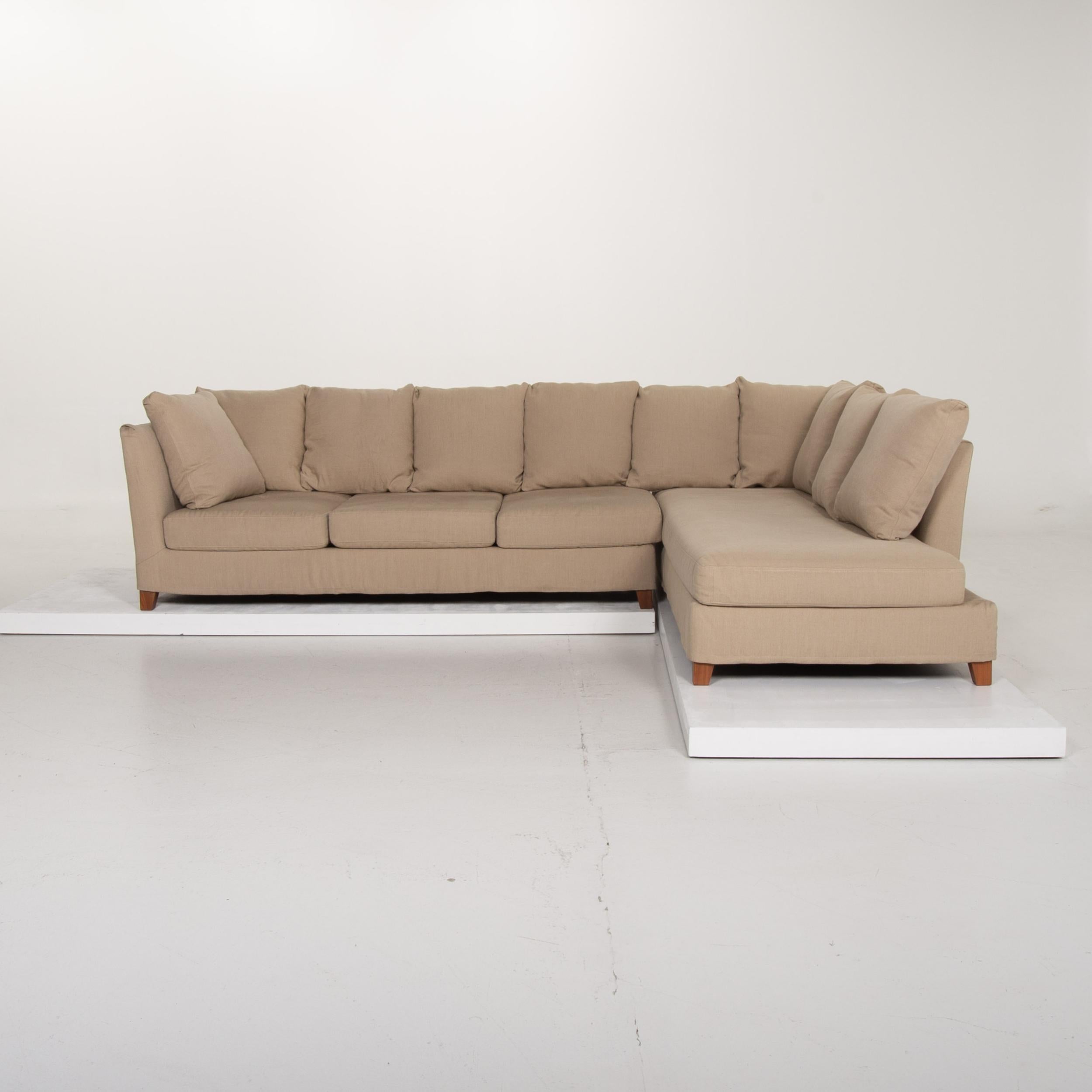 Flexform Fabric Sofa Beige Corner Sofa For Sale 6