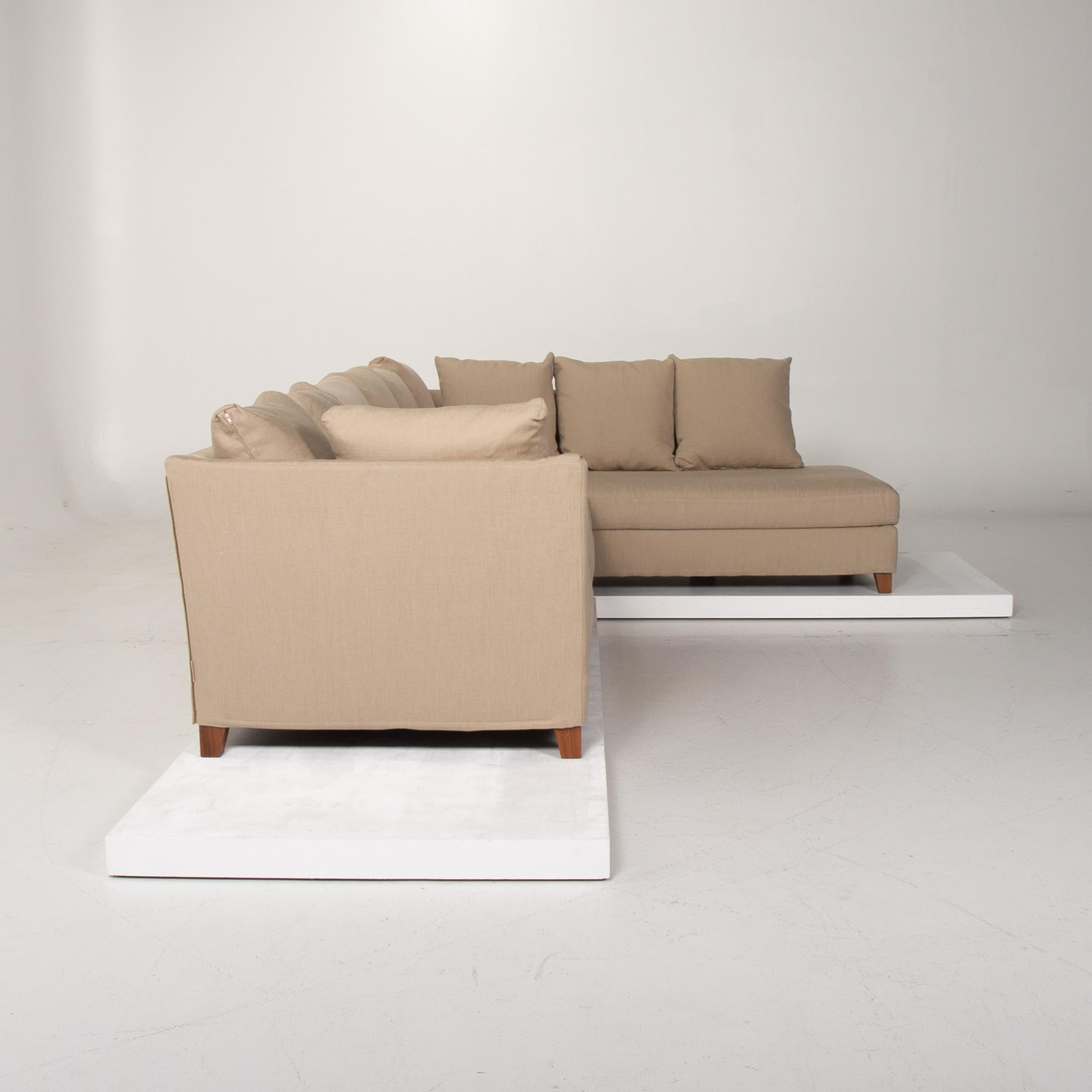 Flexform Fabric Sofa Beige Corner Sofa For Sale 7