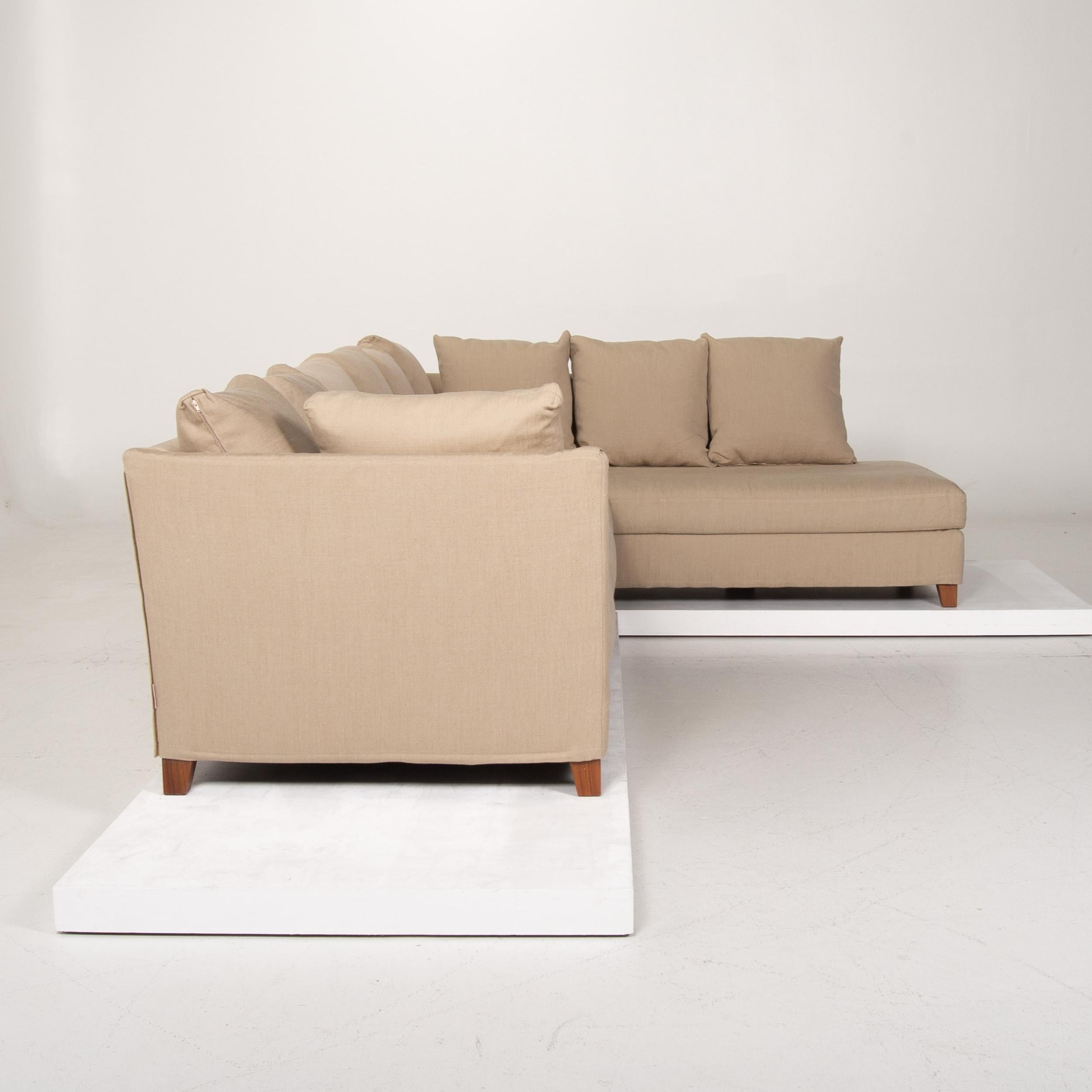 Flexform Fabric Sofa Beige Corner Sofa For Sale 8