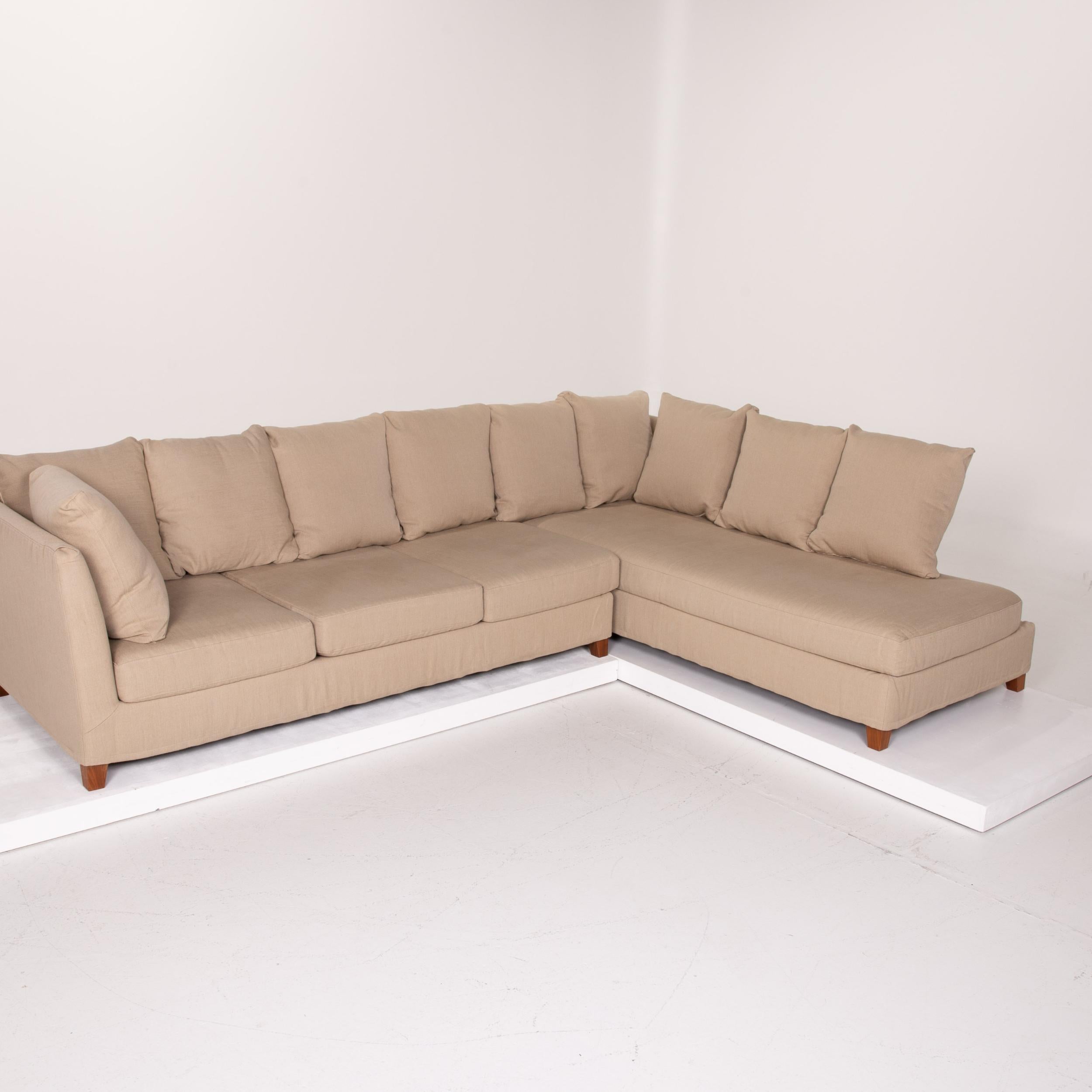 Flexform Fabric Sofa Beige Corner Sofa For Sale 2