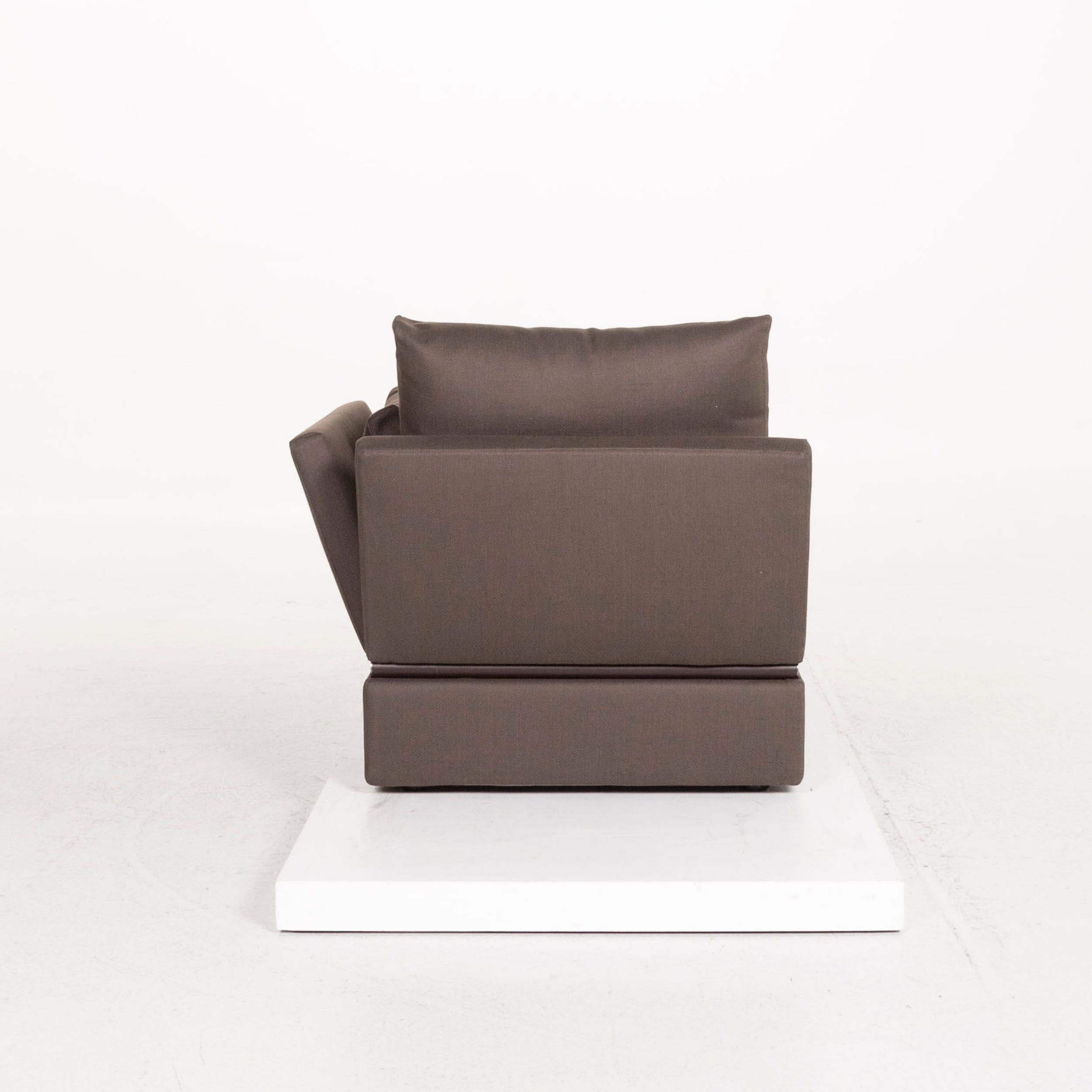 Flexform Fabric Sofa Brown Dark Brown Two-Seat Sleep Function Function Couch 4