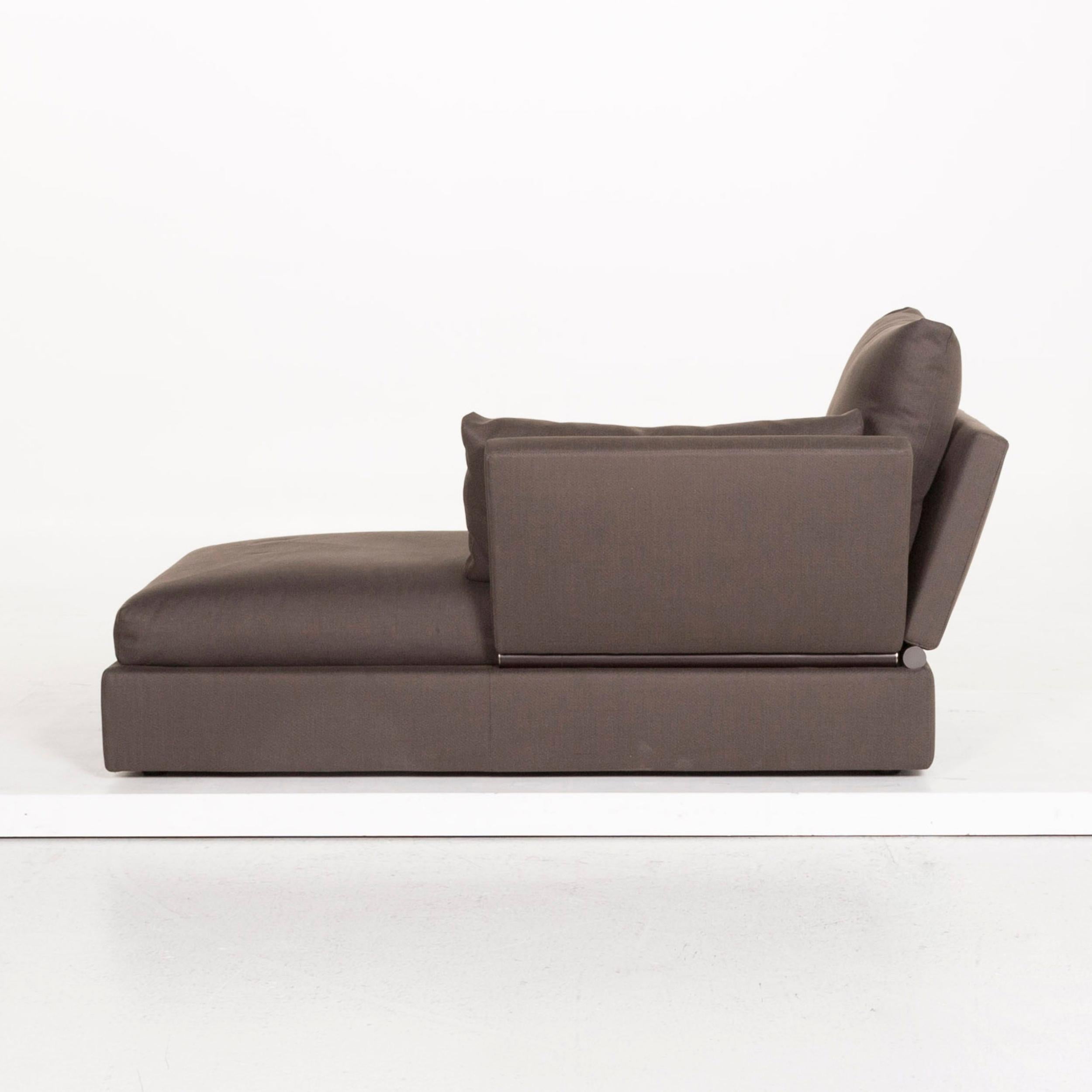 Flexform Fabric Sofa Brown Dark Brown Two-Seat Sleep Function Function Couch 5