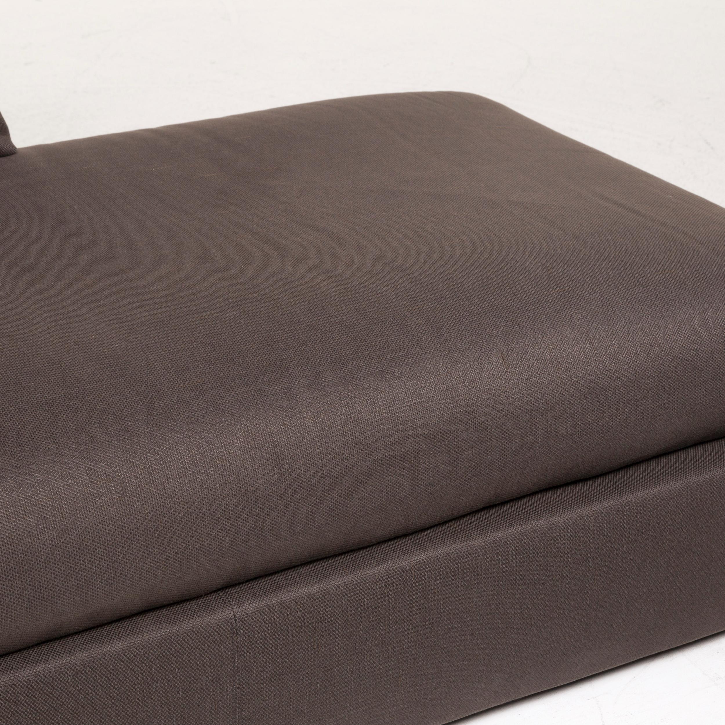 Italian Flexform Fabric Sofa Brown Dark Brown Two-Seat Sleep Function Function Couch