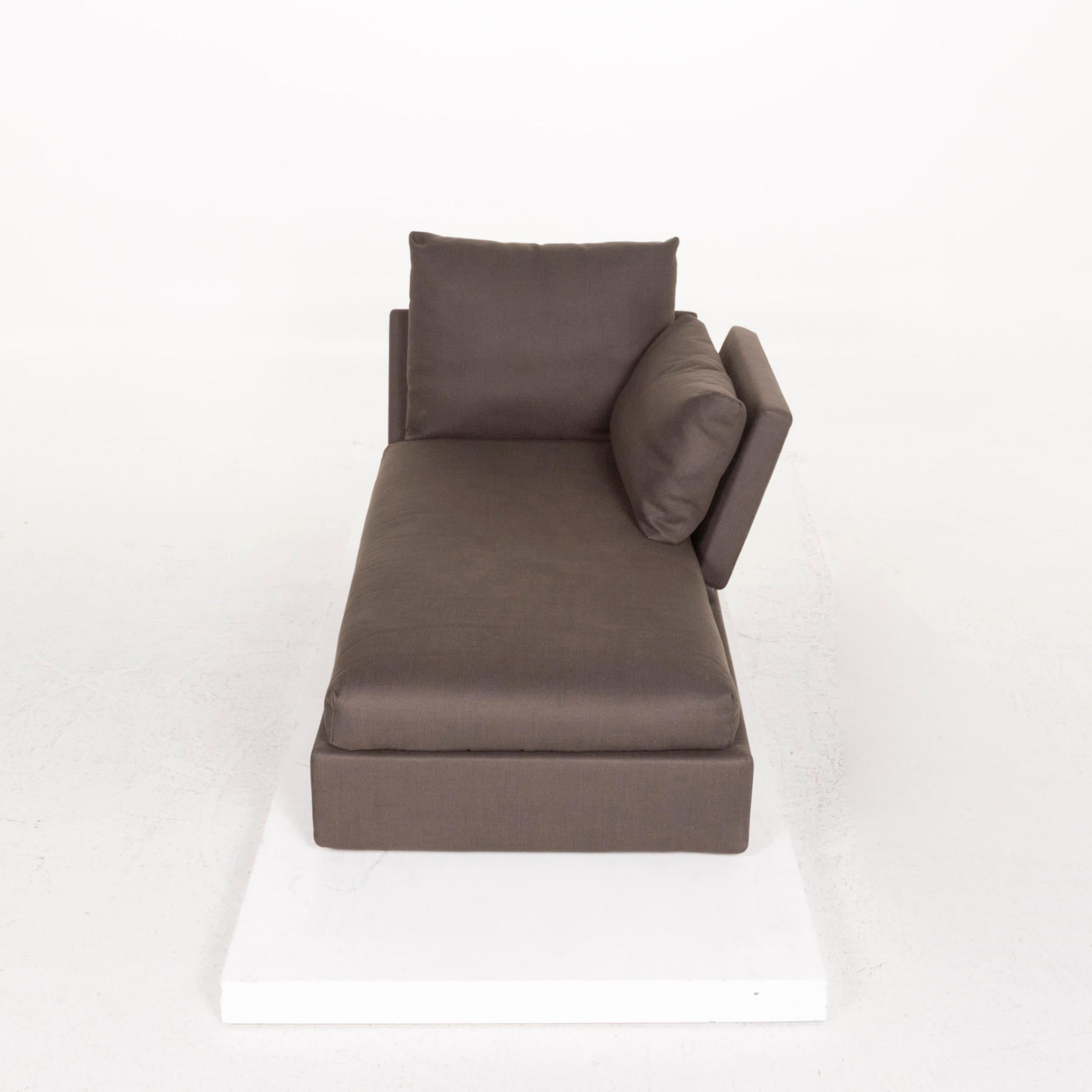 Flexform Fabric Sofa Brown Dark Brown Two-Seat Sleep Function Function Couch 2