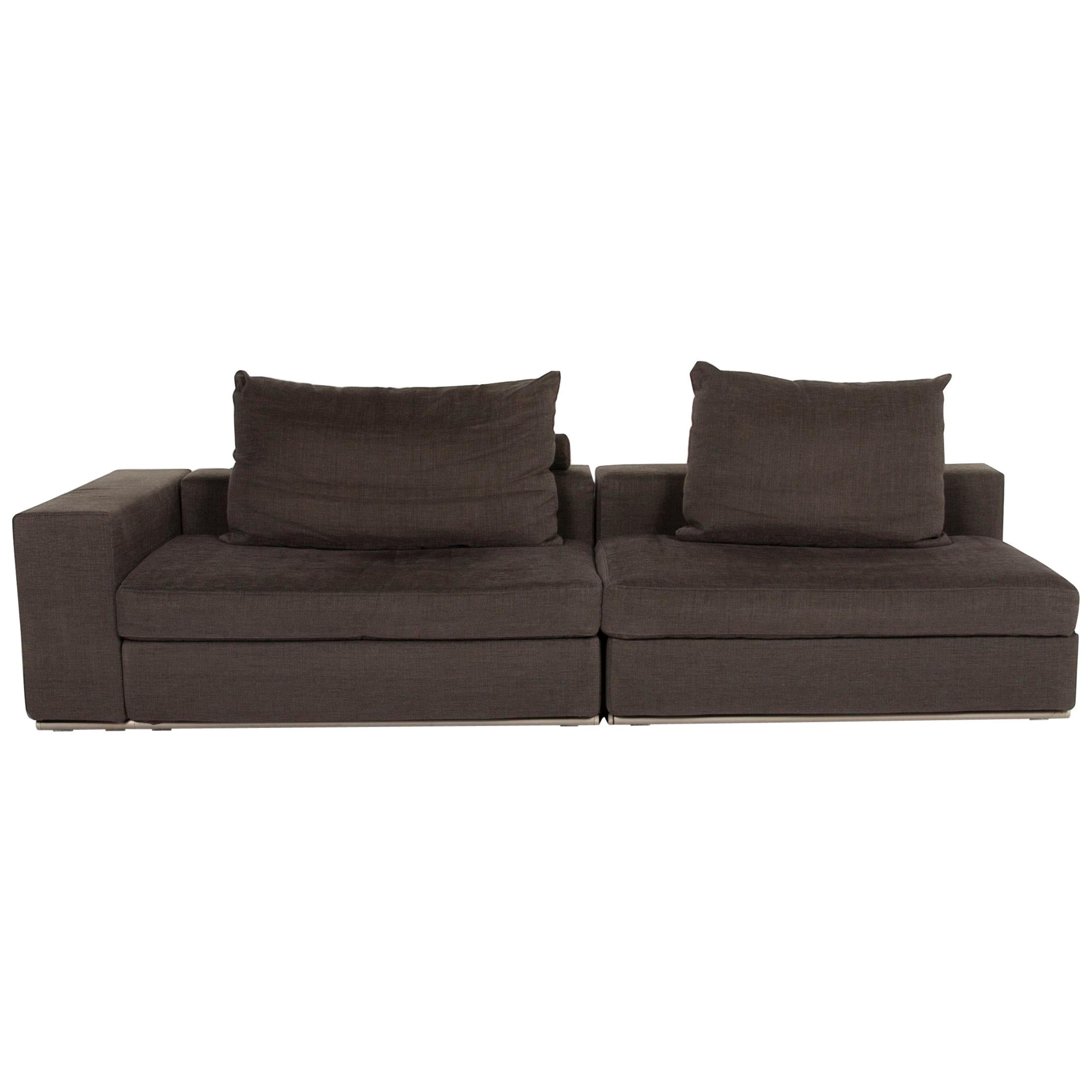 Flexform Groundpiece Fabric Sofa Green Three-Seat Gray