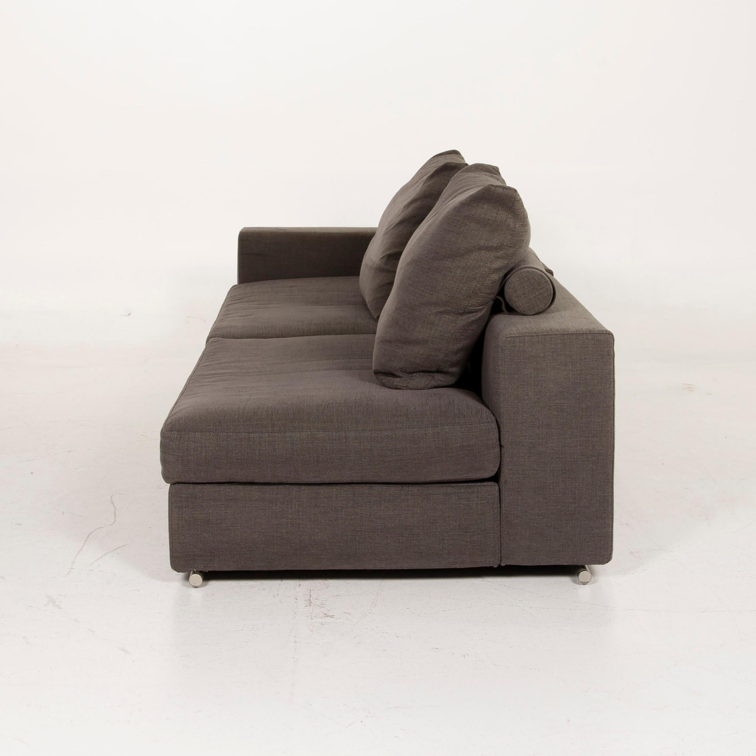 Flexform Groundpiece Fabric Sofa Green Three-Seat Gray 2