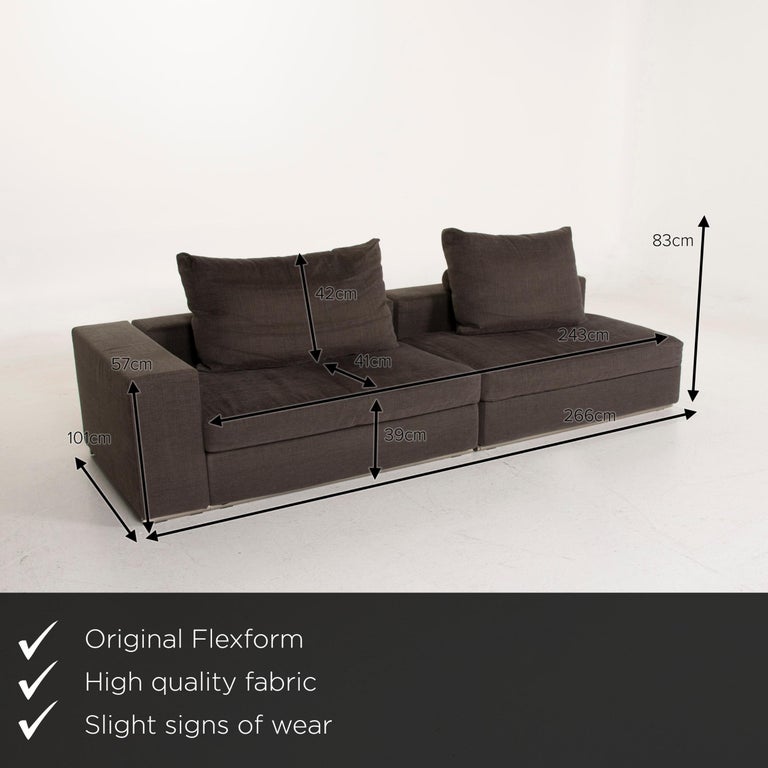 Flexform Groundpiece Fabric Sofa Green Three-Seat Gray at 1stDibs | green  and gray fabric
