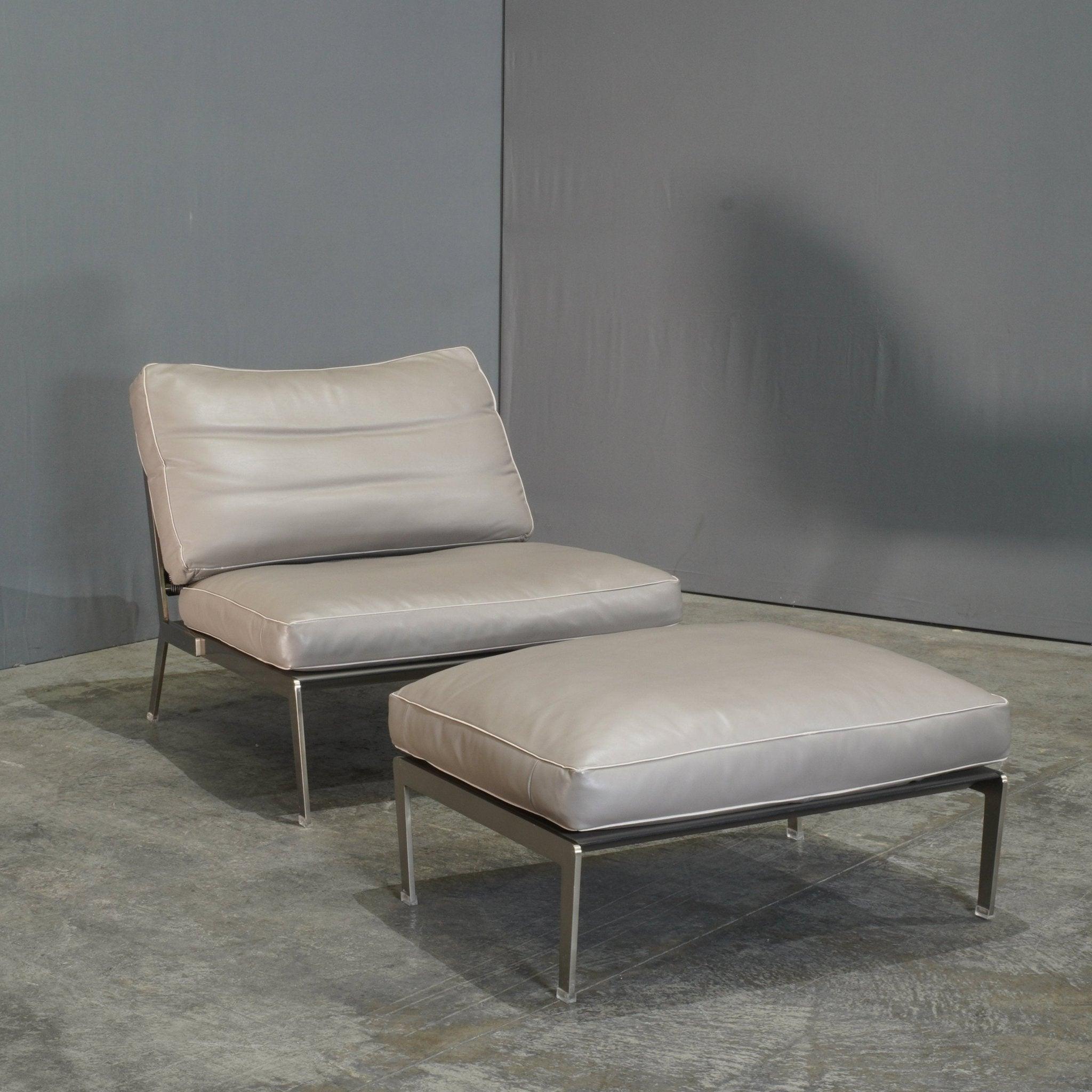 Moderne Fauteuil et pouf Flexform Happy par Antonio Citterio en vente