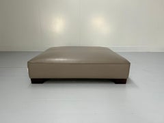 Flexform Large Sofa Table Ottoman Footstool - In Grey Leather
