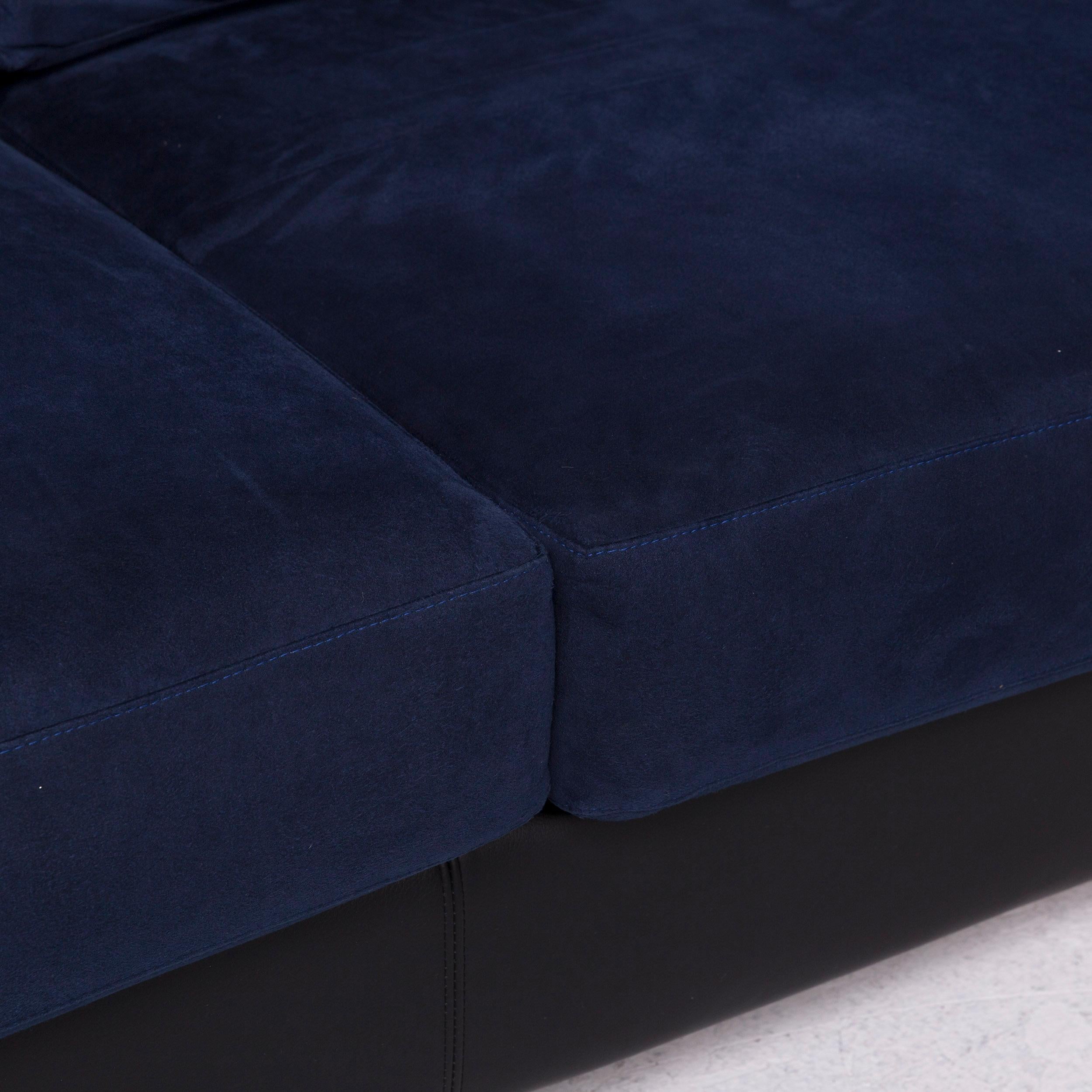 black fabric corner sofa