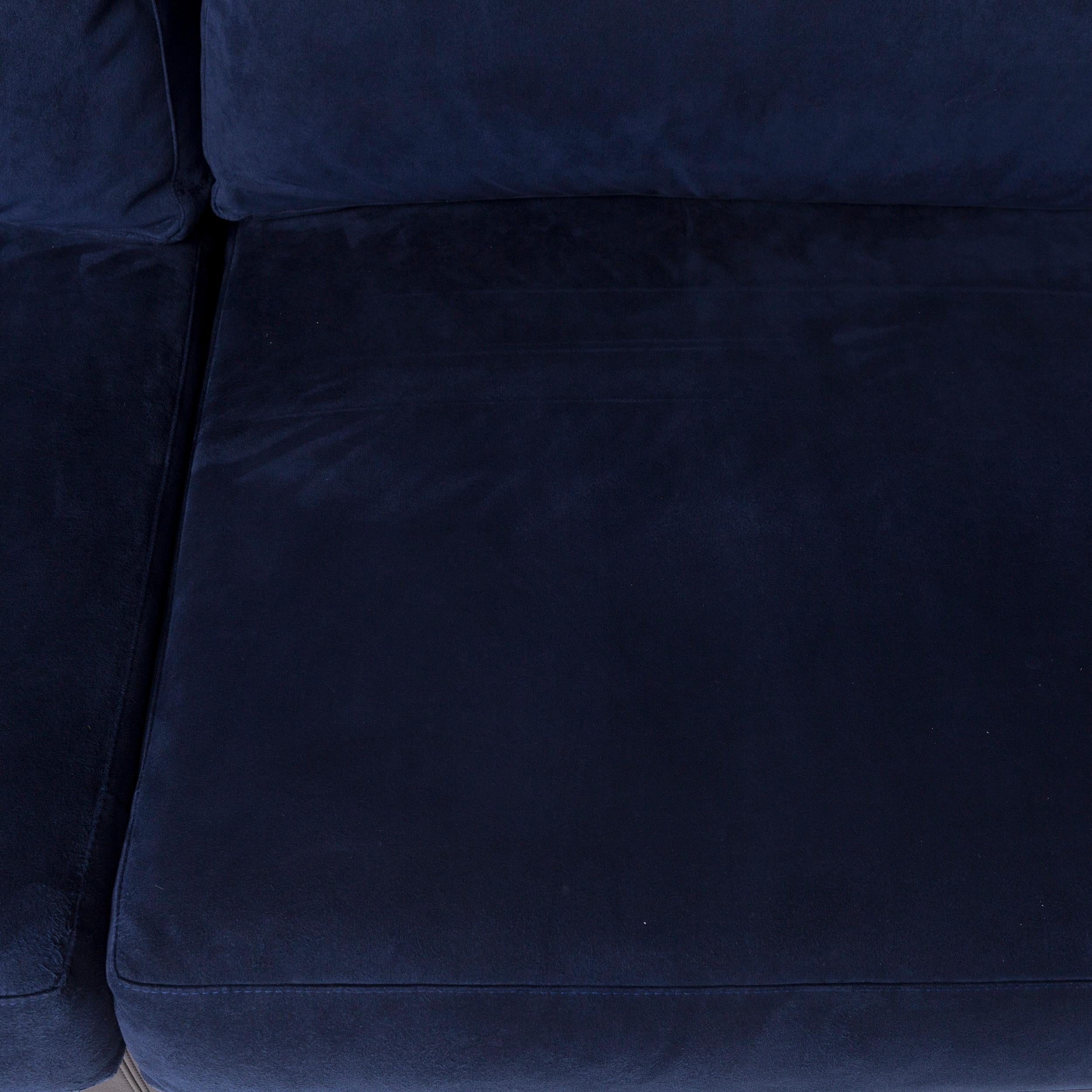 Modern Flexform Leather Fabric Corner Sofa Blue Black Sofa Couch