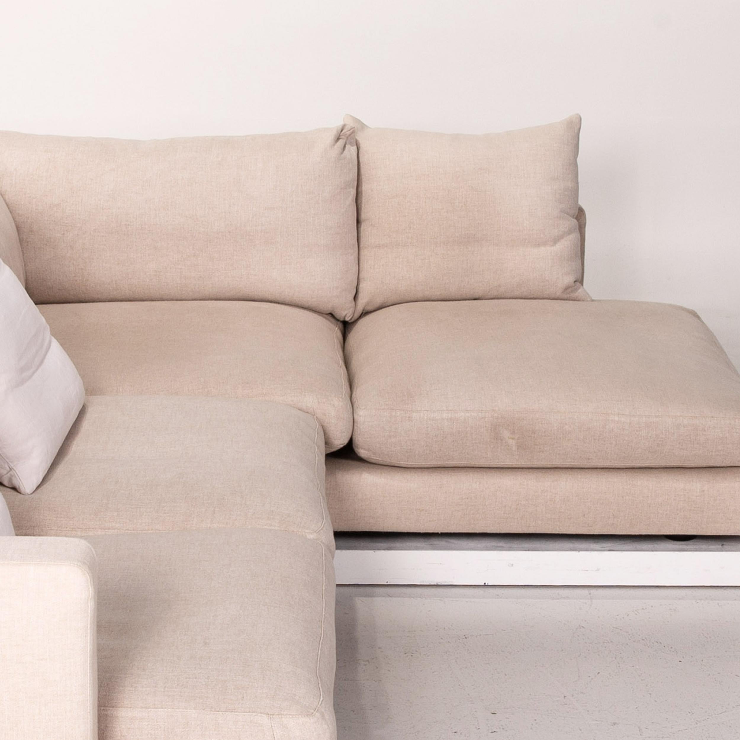Flexform Long Island Fabric Corner Sofa Cream Sofa Couch 1