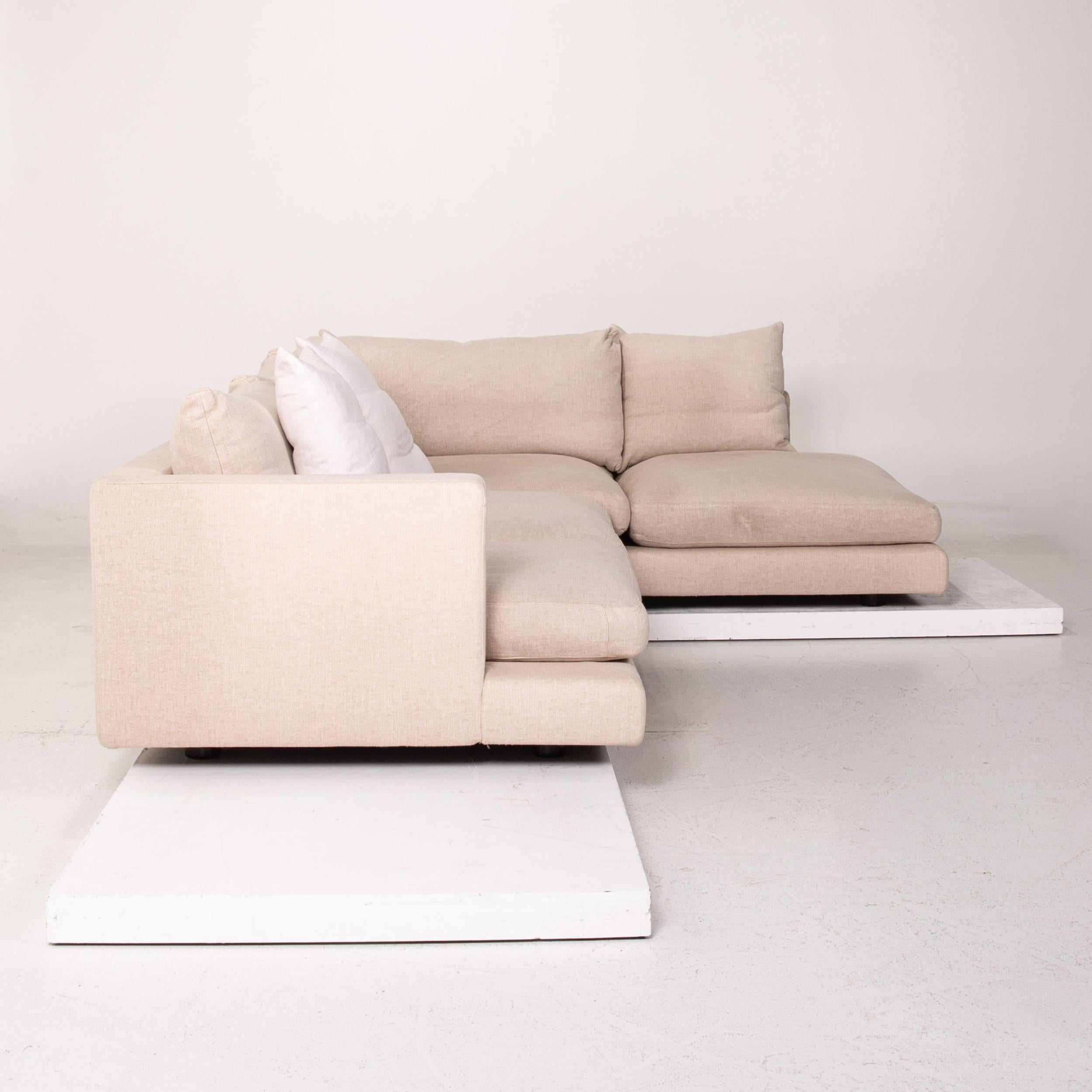 Flexform Long Island Fabric Corner Sofa Cream Sofa Couch 3