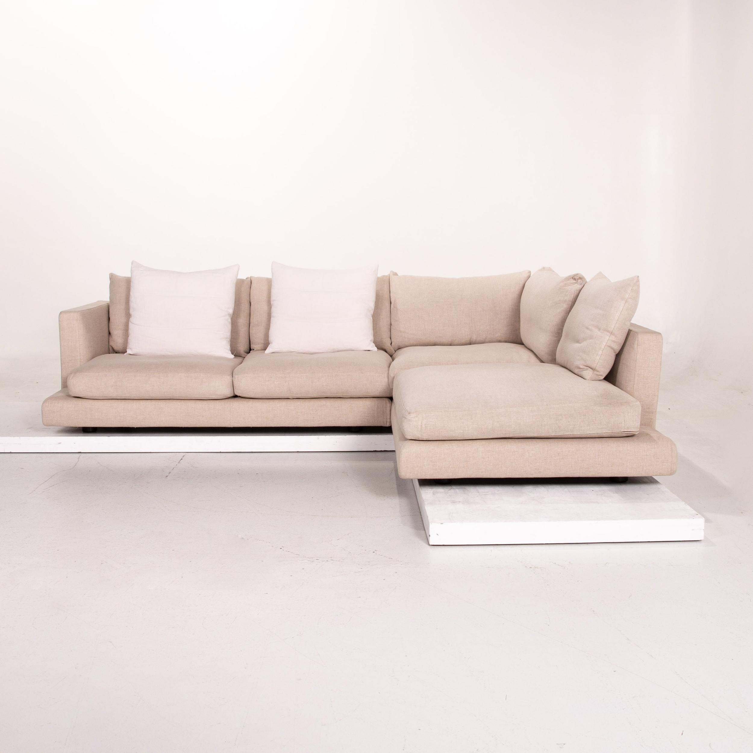 Flexform Long Island Fabric Corner Sofa Cream Sofa Couch 5