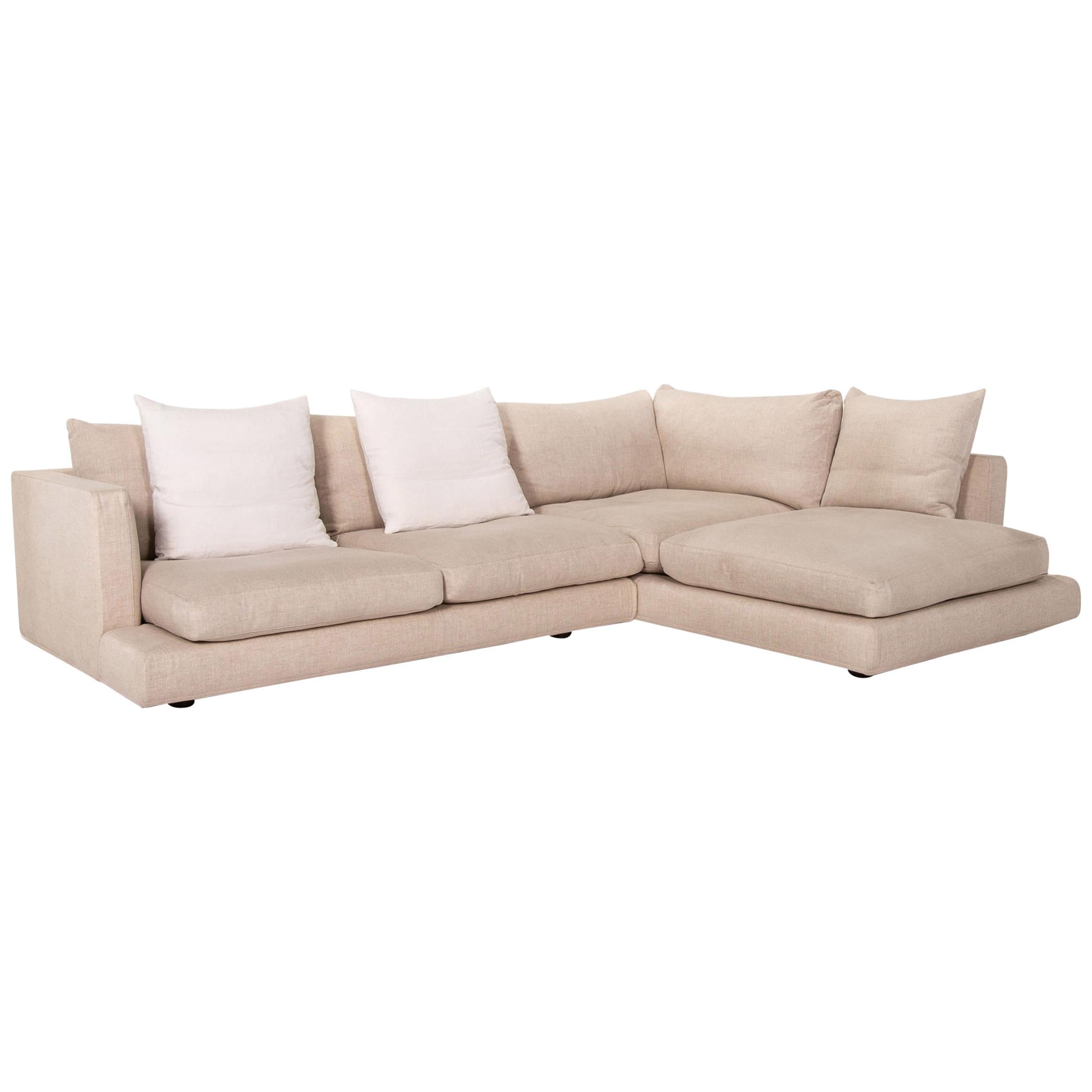 Flexform Long Island Fabric Corner Sofa Cream Sofa Couch
