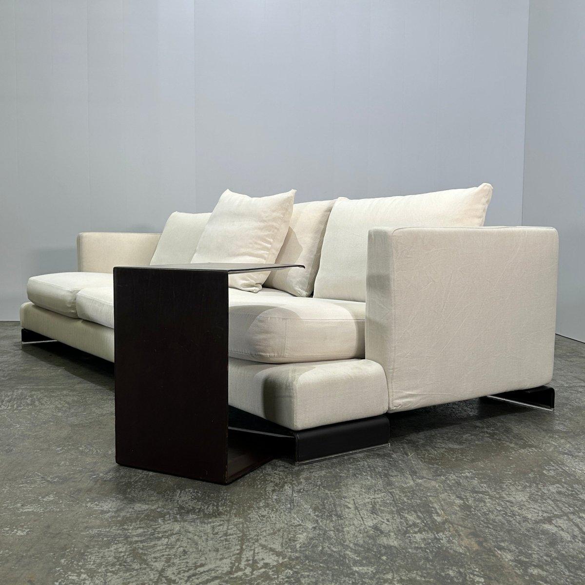 Flexform Canapé en L Long Island, Ottoman et meuble Brown en vente 5