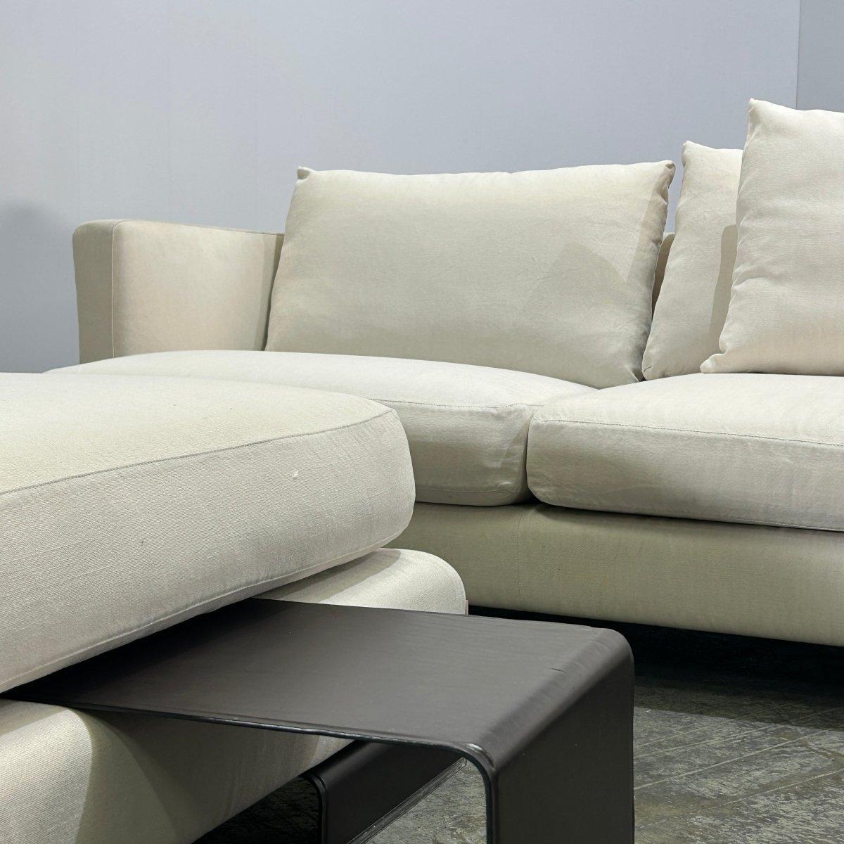 Flexform Canapé en L Long Island, Ottoman et meuble Brown en vente 6