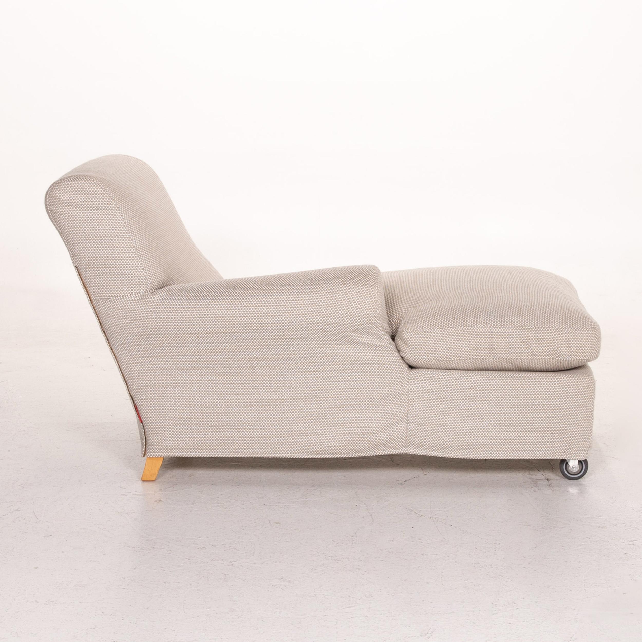 Contemporary Flexform Nonnamaria Fabric Lounger Beige Gray Beige Chaise Longue Dormeuse