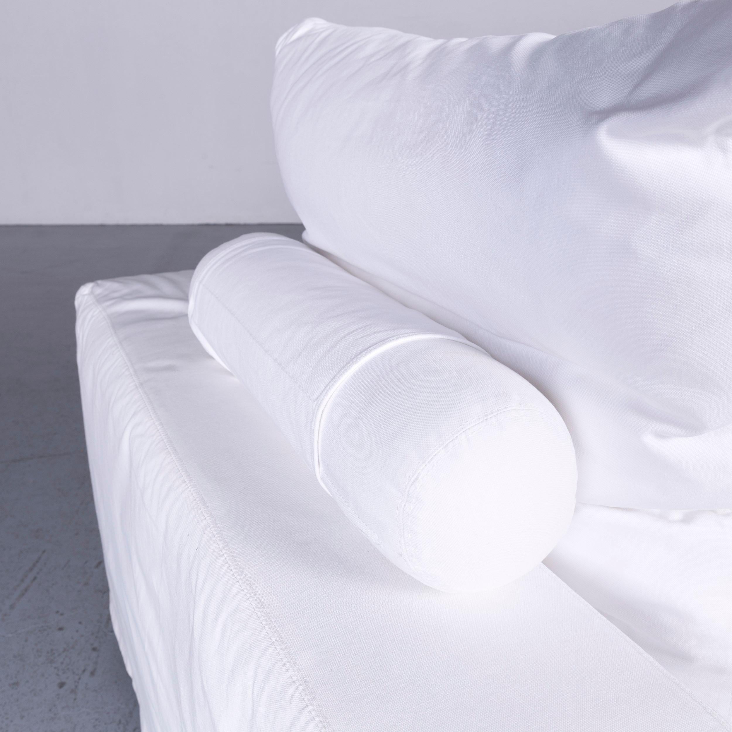 Flexform Poggiolungo Designer Fabric Sofa White Couch For Sale 1