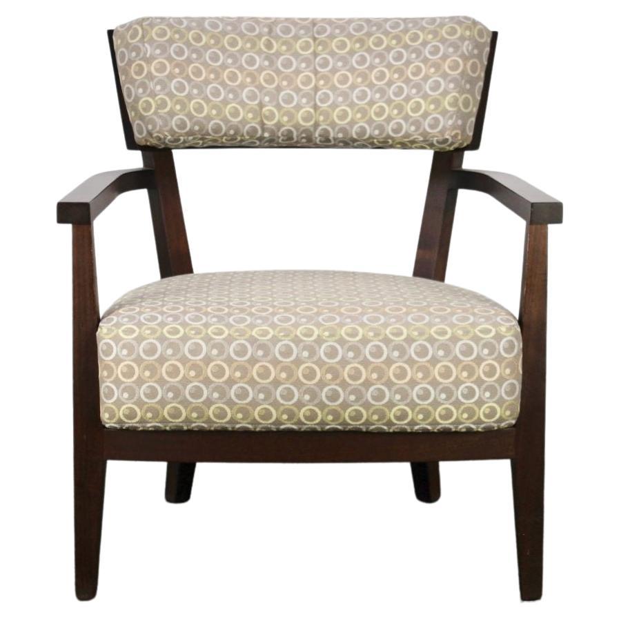 Flexform “Sally” Armchair in Wood and Geometric Fabric