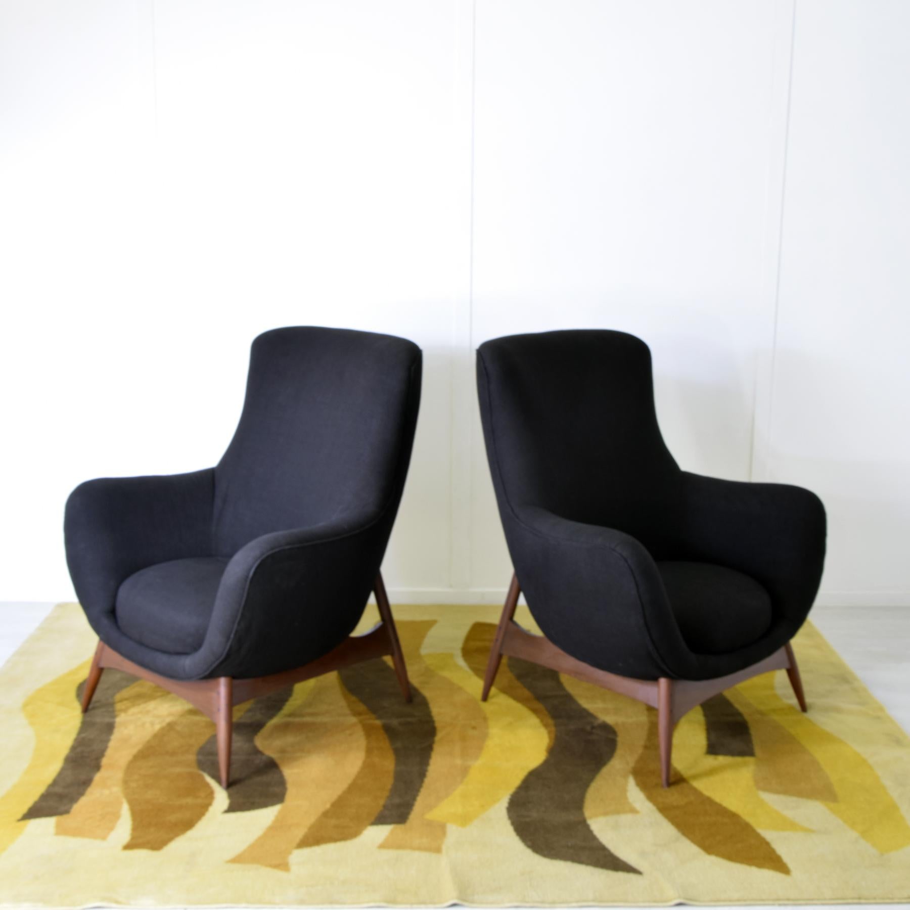 Flexform set of two armchairs 1950s In Good Condition For Sale In bari, IT