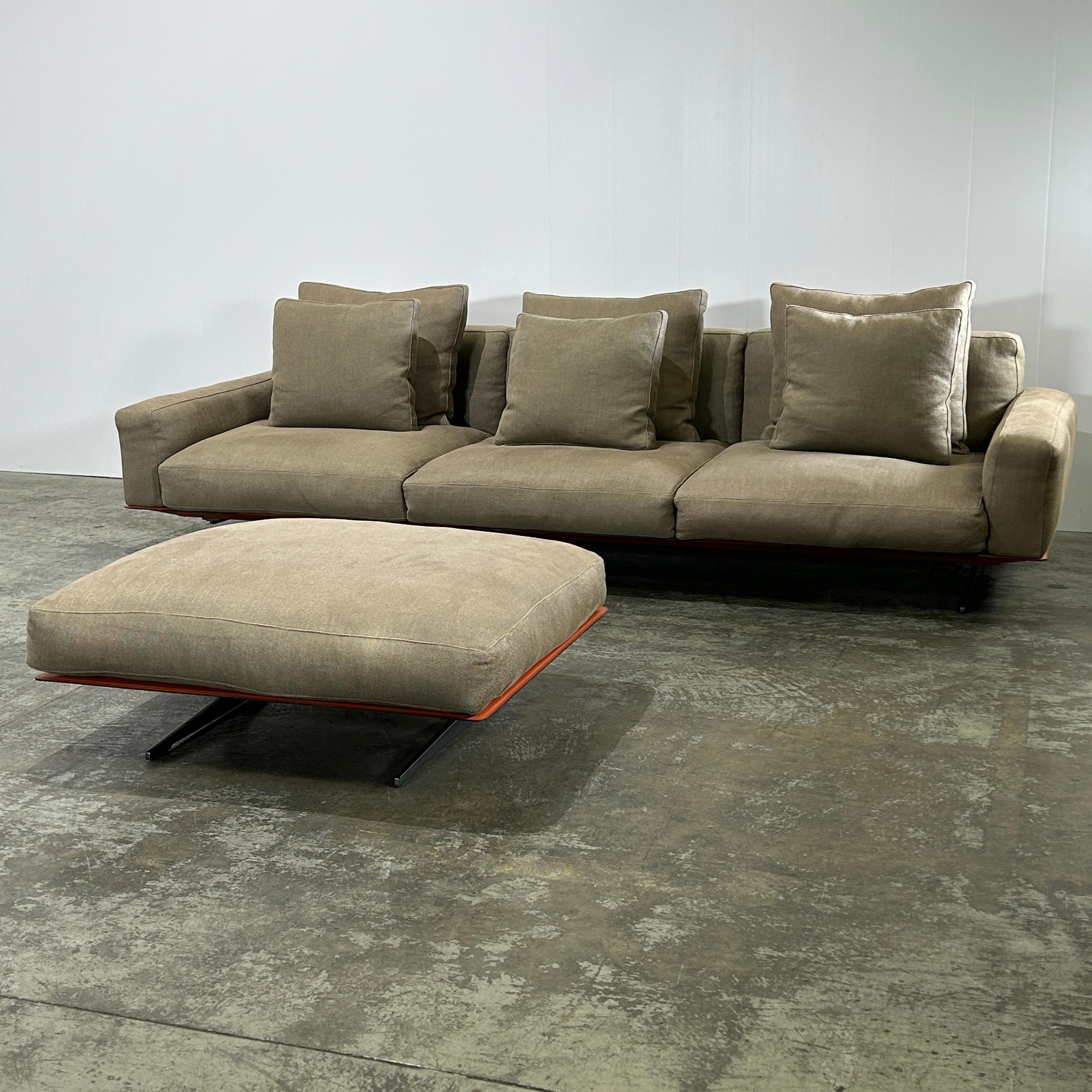 Flexform Soft Dream Three Seater Sofa & Ottoman For Sale 3