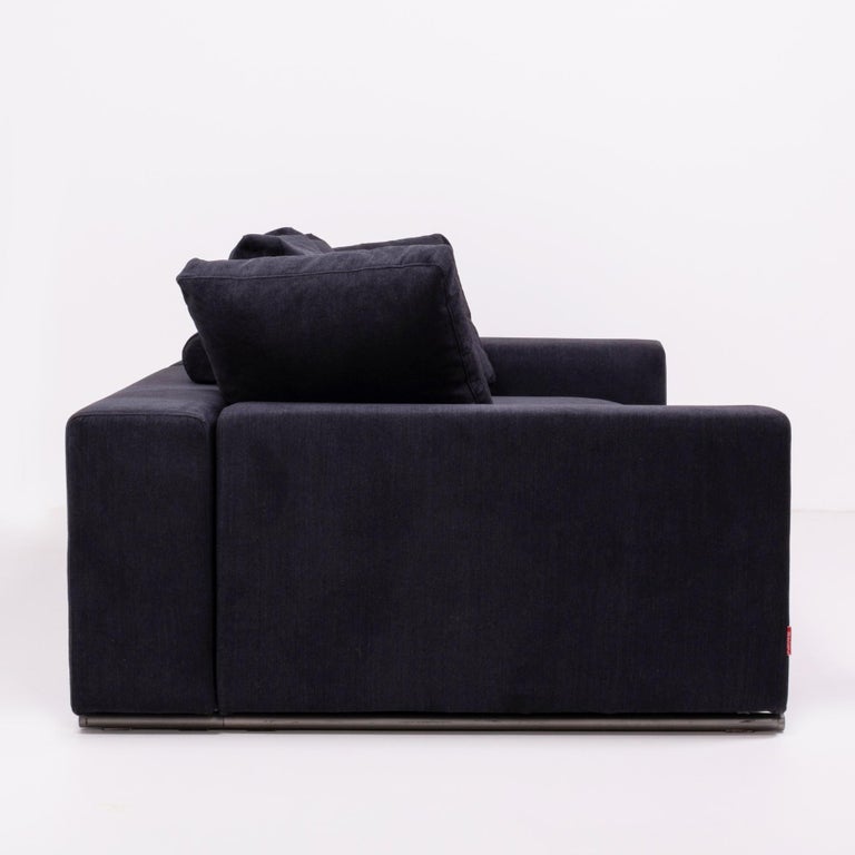 Flexform Vintage Slate Grey Fabric Sofa at 1stDibs slate grey couch