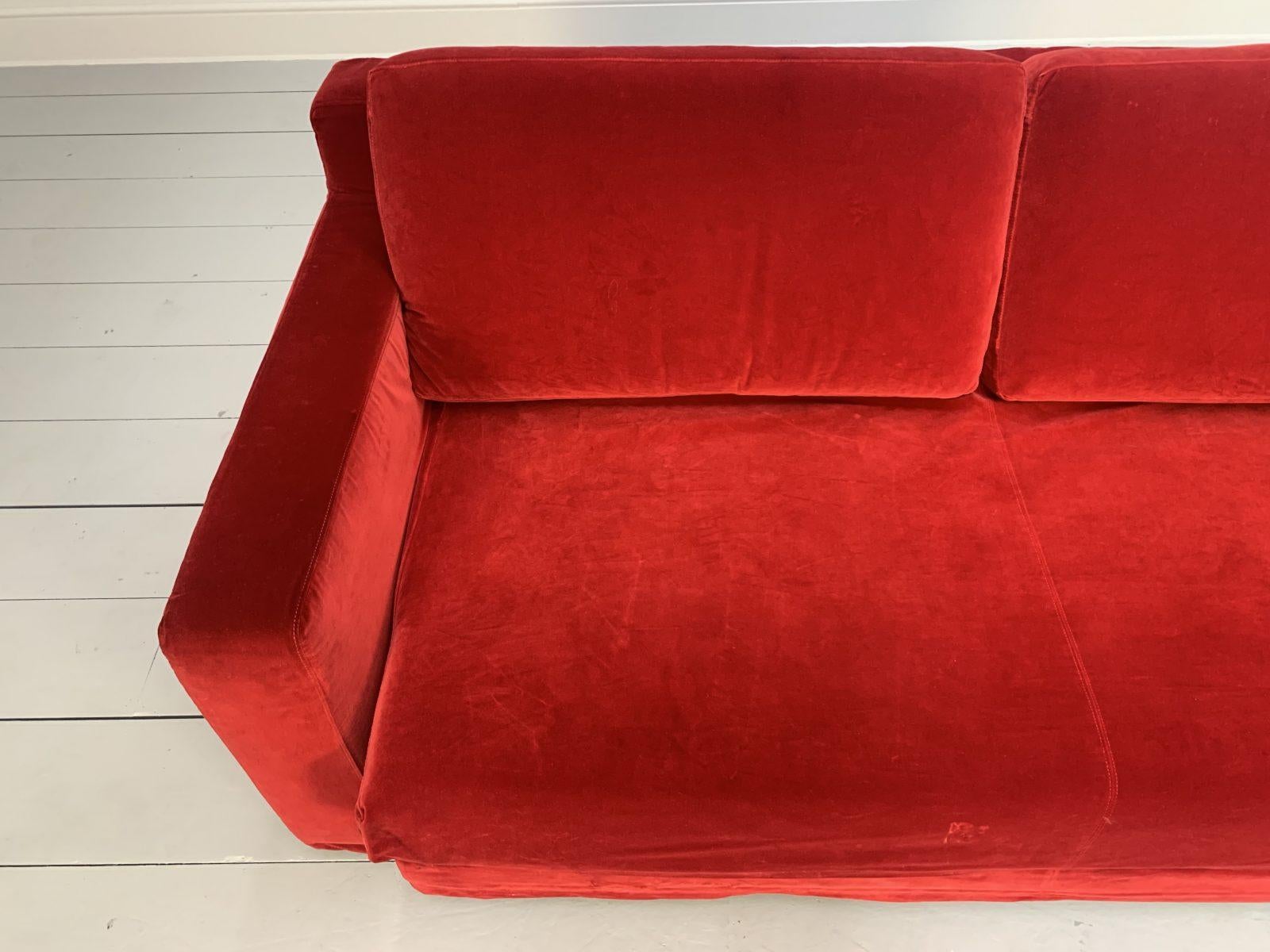 Flexform “Winny” Large 2.5-Seat Sofa-Bed in Red Velvet 2