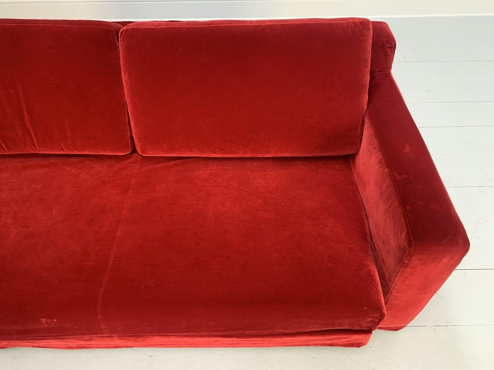 Flexform “Winny” Large 2.5-Seat Sofa-Bed in Red Velvet 3