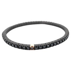 Flexibles Titan-Armband aus 18 Karat Roségold mit schwarzen Diamanten