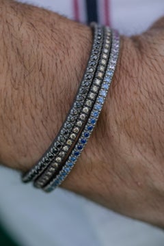 Flexible 18 Karat Rose Gold Multi-Coloured Sapphires Titanium Bracelet