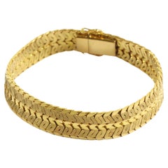 Flexible band bracelet in 18 karat gold, vintage band bracelet