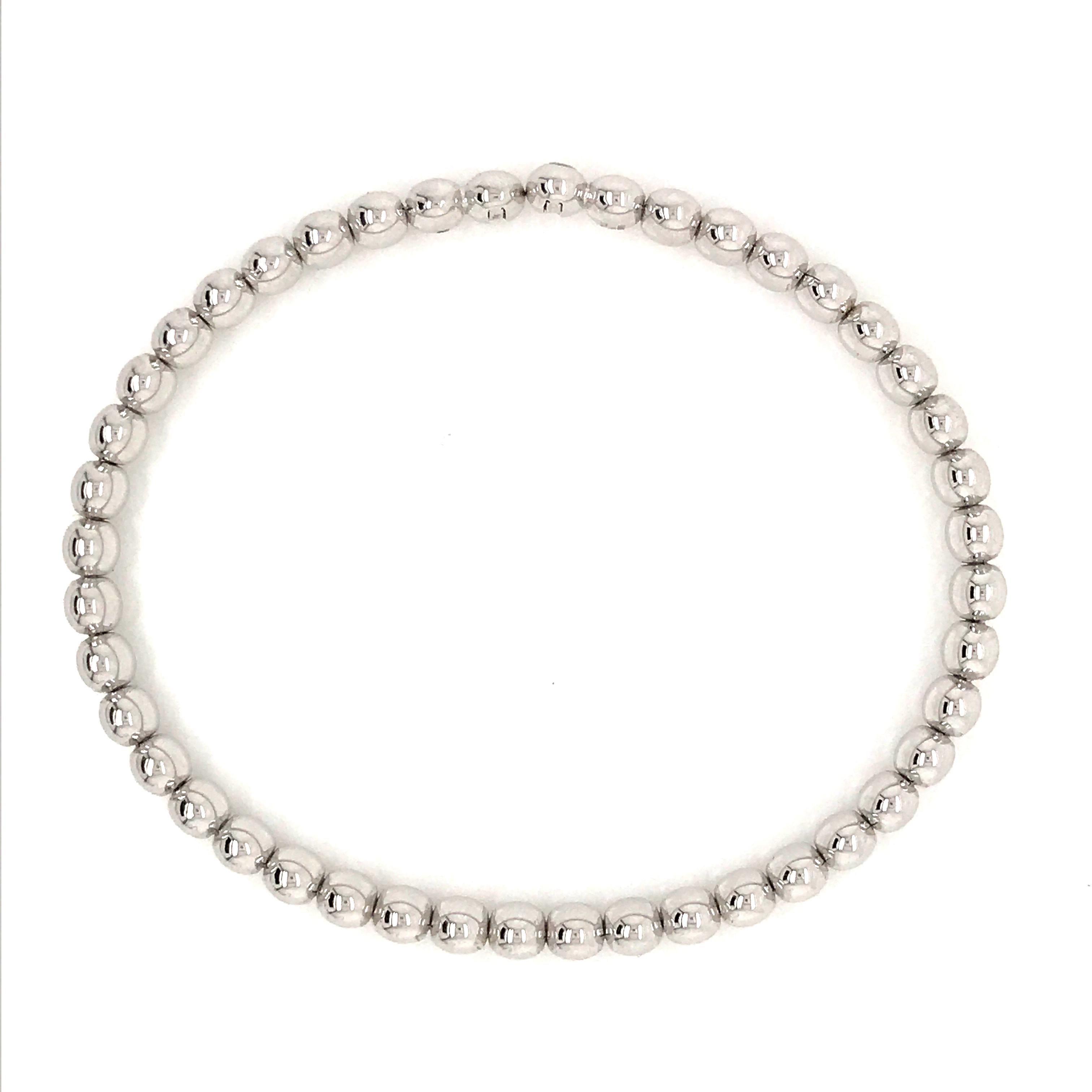 Bracelet souple en forme de Grain de Riz Or blanc 18 carats Neuf - En vente à Vannes, FR