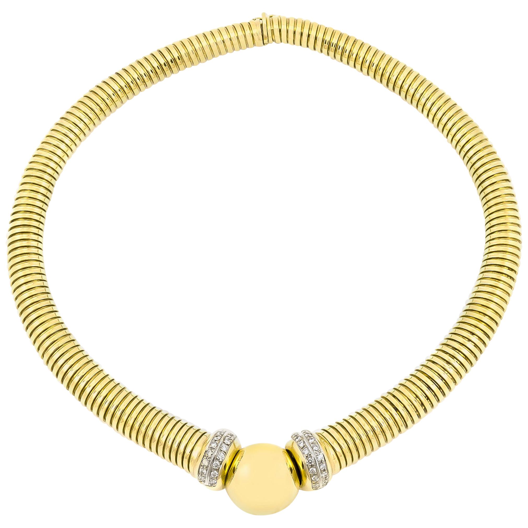 Flexible Colar 18 Karat Necklace with Diamonds