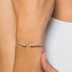 Flexible Cuff Diamond Split Bracelet 14K Gold, Wire Flex, MADE TO ORDER, BG4120