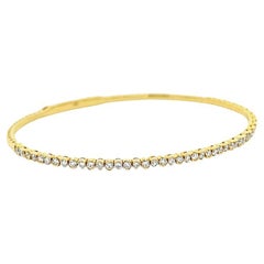 Flexible Diamond Bangle 0.85 Crat in 14k Yellow Gold