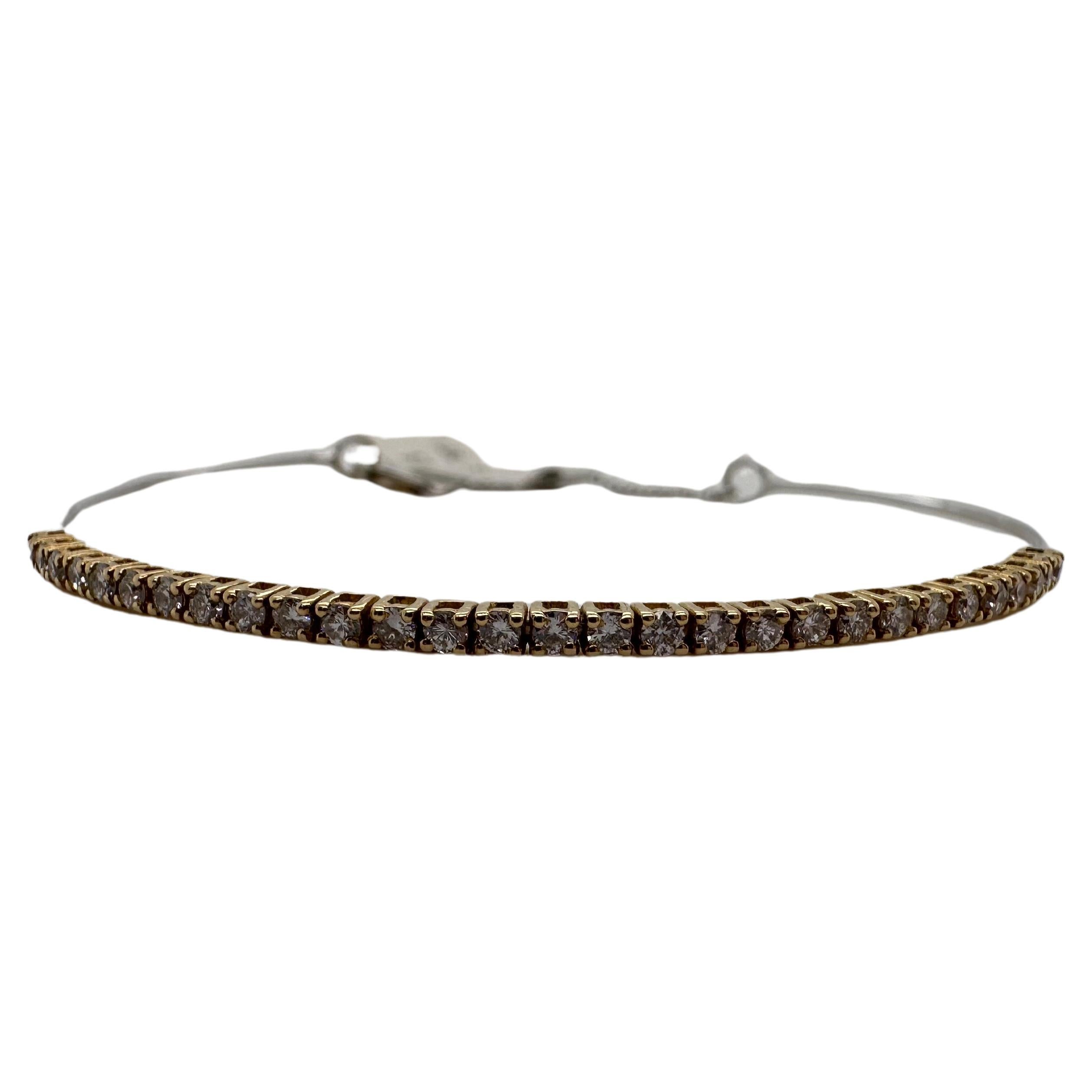 Bracelet flexible à diamants or 14KT
