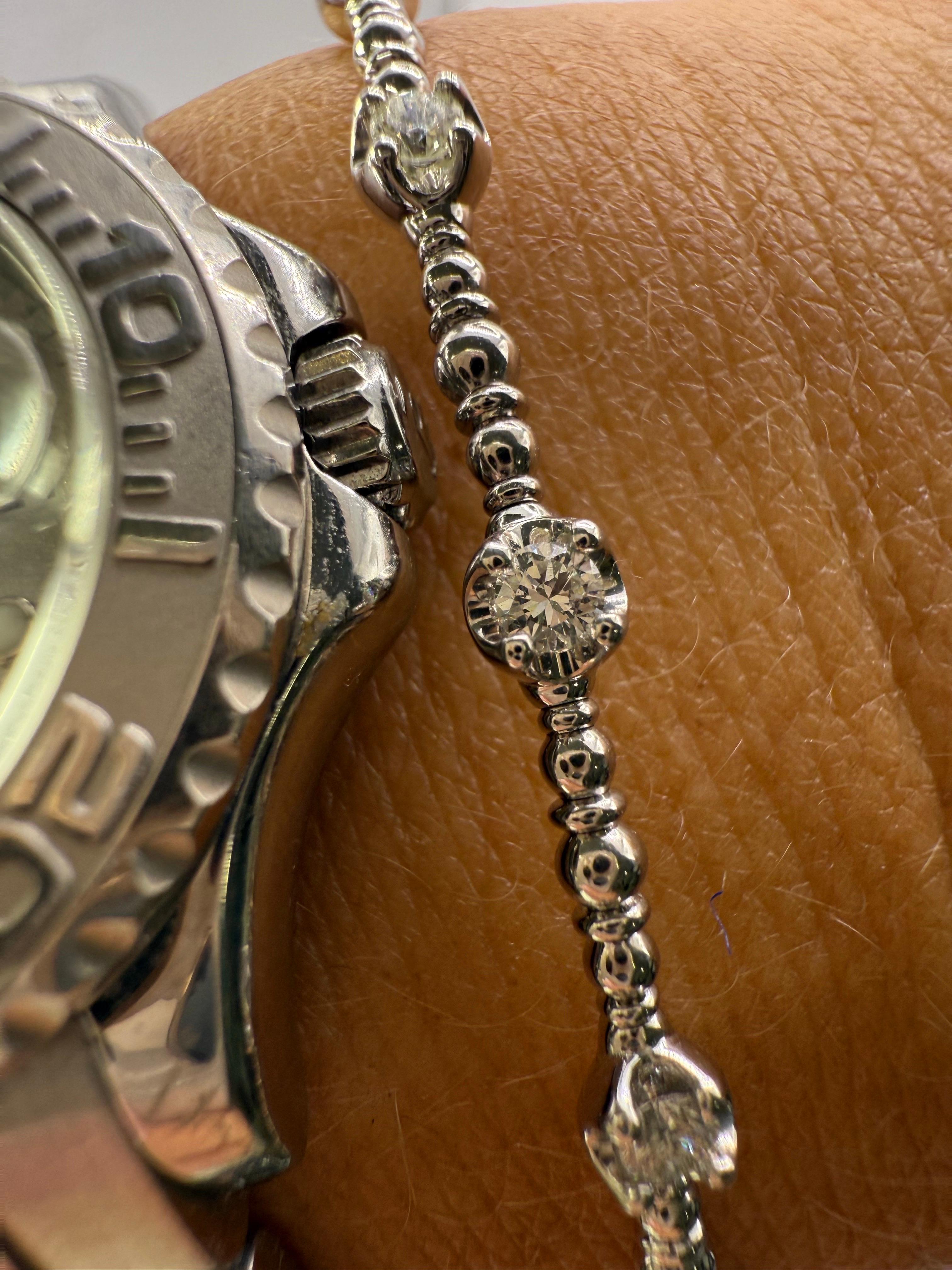 Flexible Diamond bracelet 14KT gold en venta 5