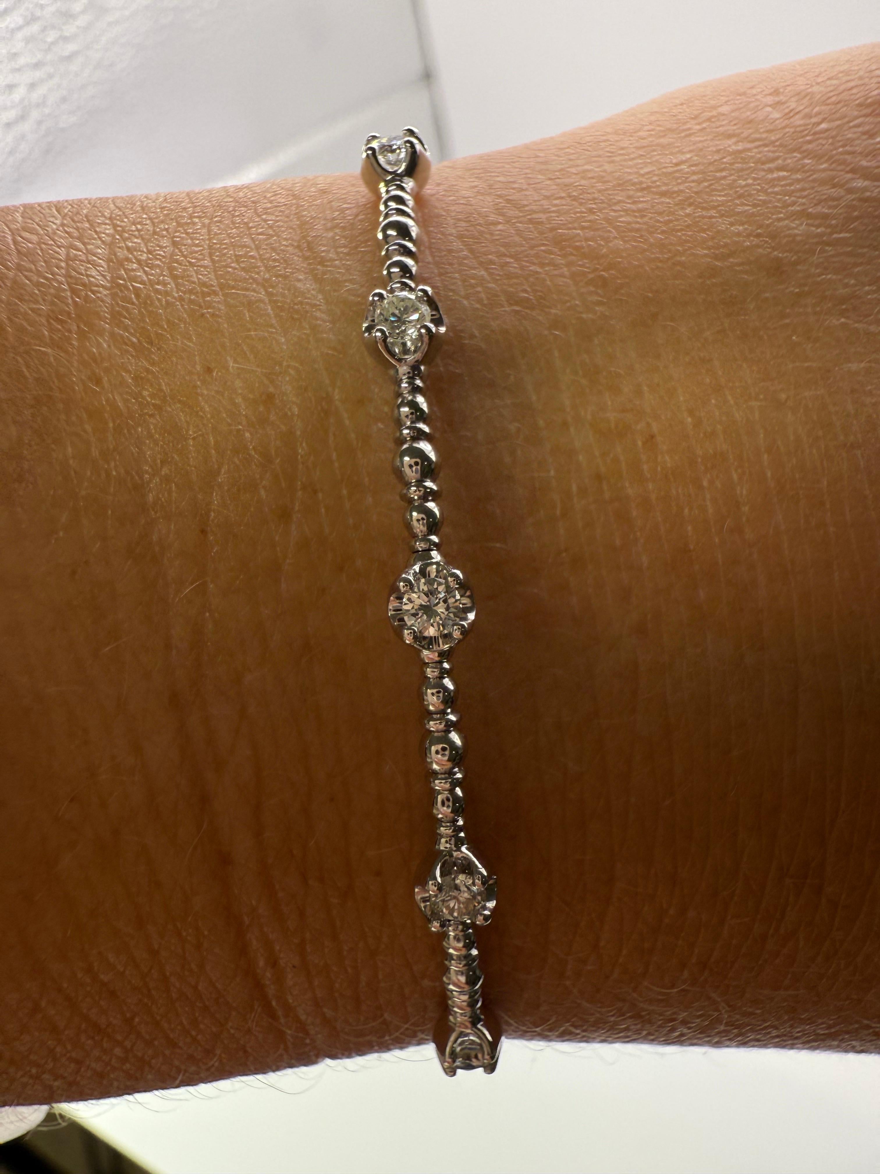 Flexible Diamond bracelet 14KT gold en venta 6