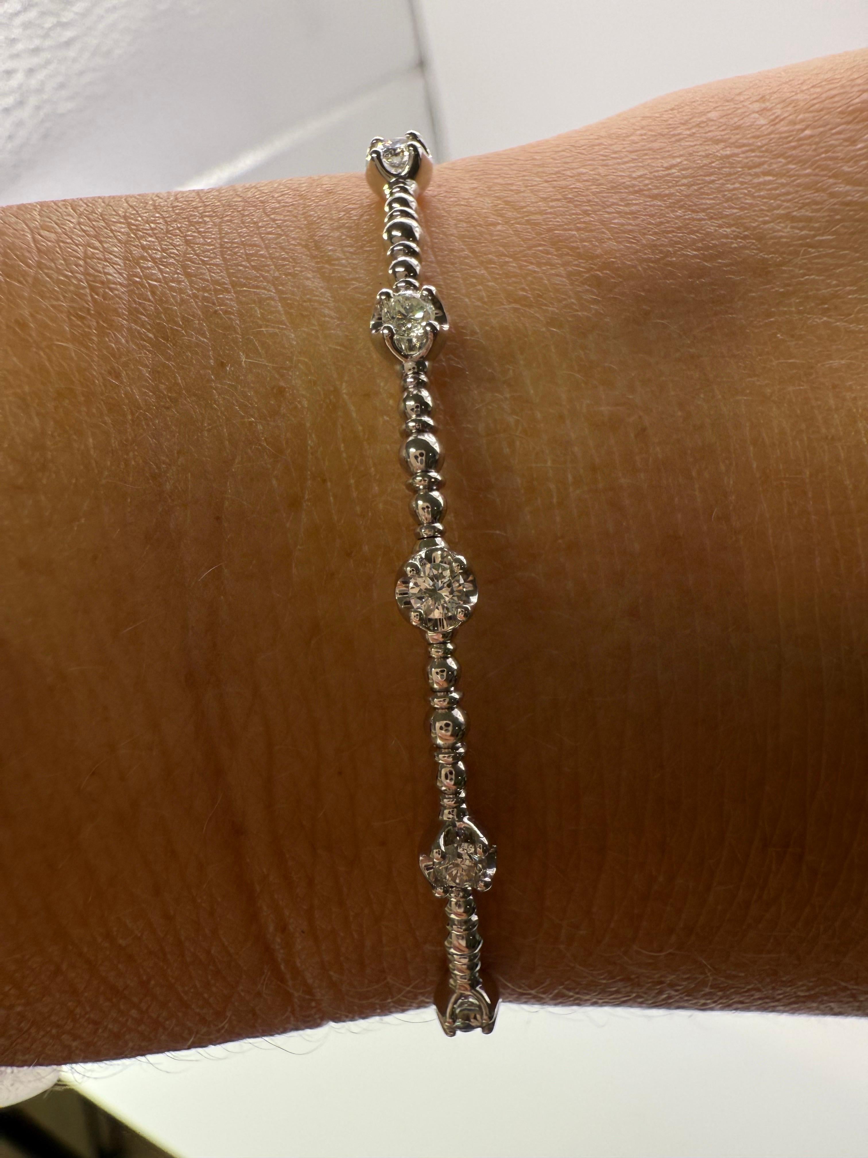 Flexible Diamond bracelet 14KT gold en venta 7